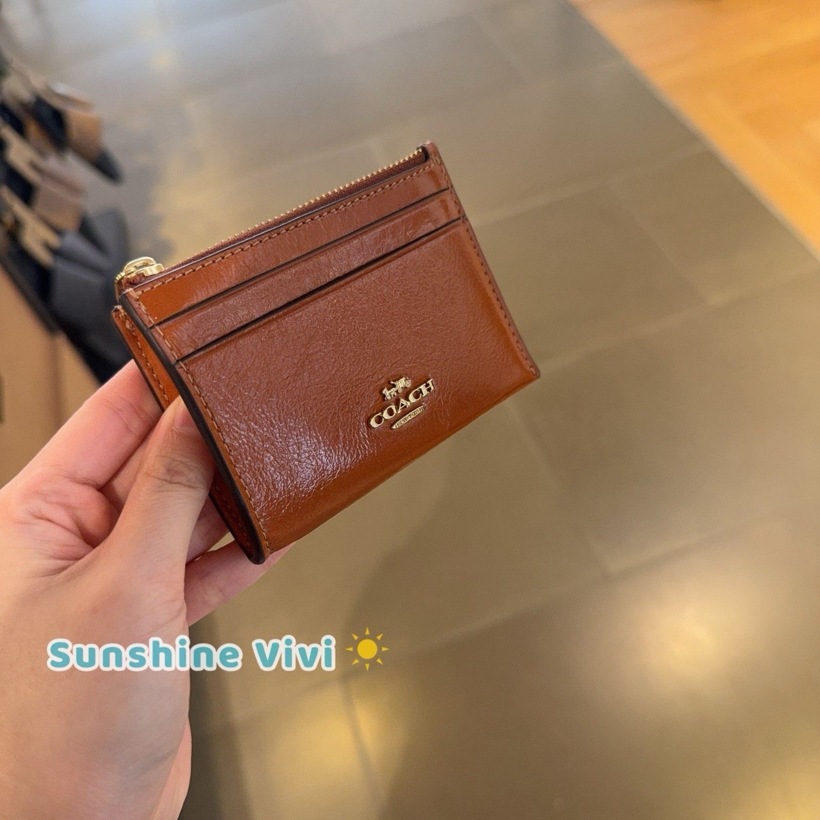 Coach NWT Coach Mini Skinny Id Case Cinnamon leather CEC47 Size ONE SIZE - 2 Thumbnail