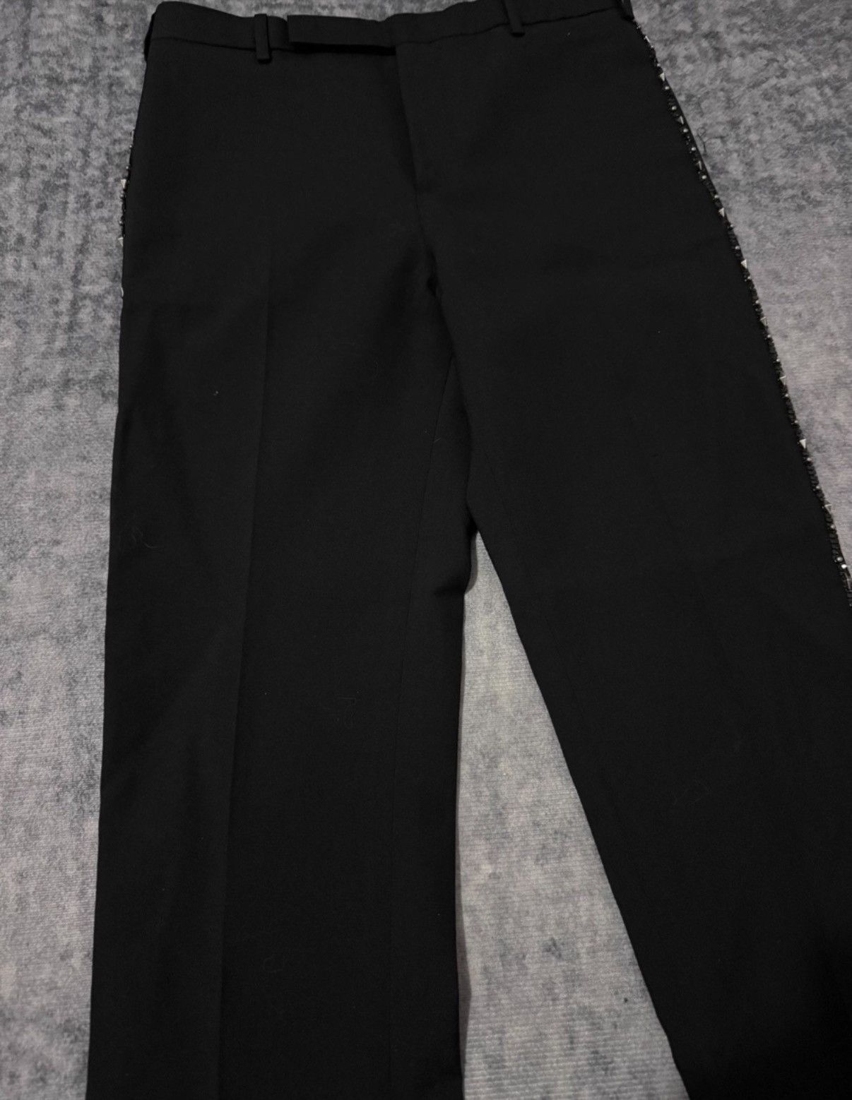 Saint Laurent Paris SLP 19SS Wool Side Sequin Rhombus Stud Tailored Pants Size US 28 / EU 44 - 3 Thumbnail