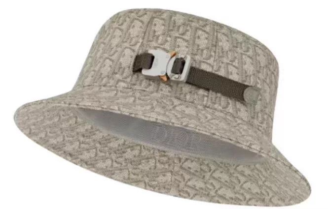 Dior Dior All Over Logo Print Men's Gray Bucket Hat Size ONE SIZE - 5 Thumbnail