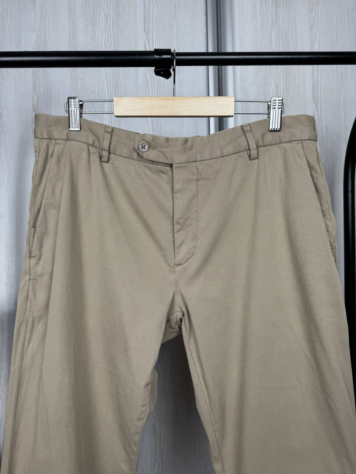 Boggi Boggi Milano beige classic pattern chinos casual pants Size US 34 / EU 50 - 4 Thumbnail