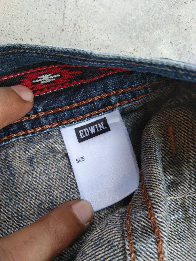 Japanese Brand Vintage Edwin Distressed Jeans 33x32 Size US 33 - 9 Thumbnail