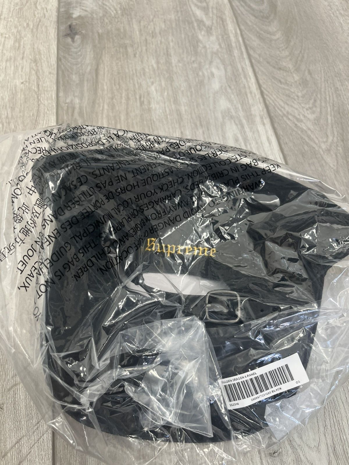 Supreme Supreme Dragon Bullion 6 Panel Hat Black Size ONE SIZE - 6 Thumbnail