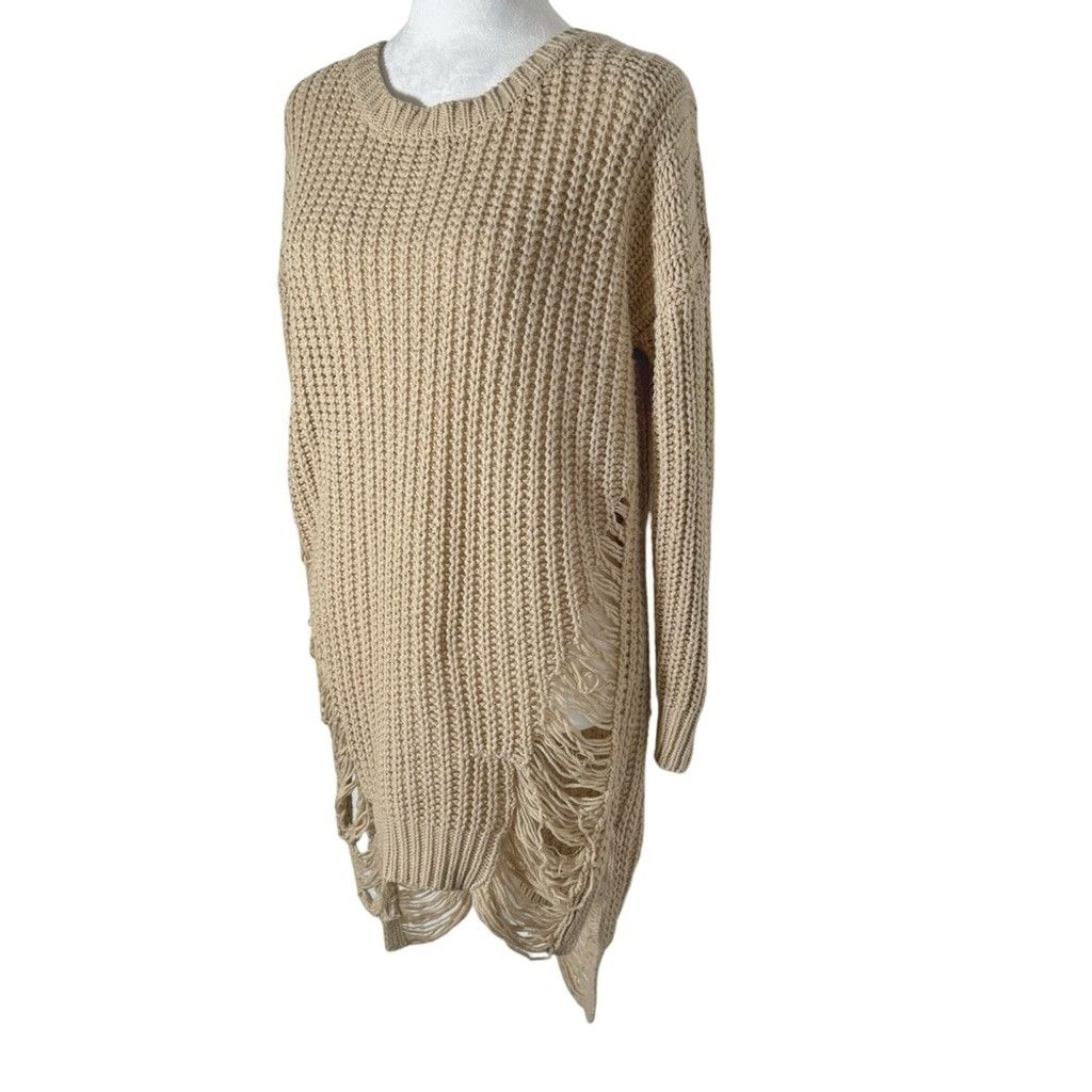 Fashion Nova FASHION NOVA Women's Distressed Sweater Mini Dress Size M/L Size M / US 6-8 / IT 42-44 - 4 Thumbnail