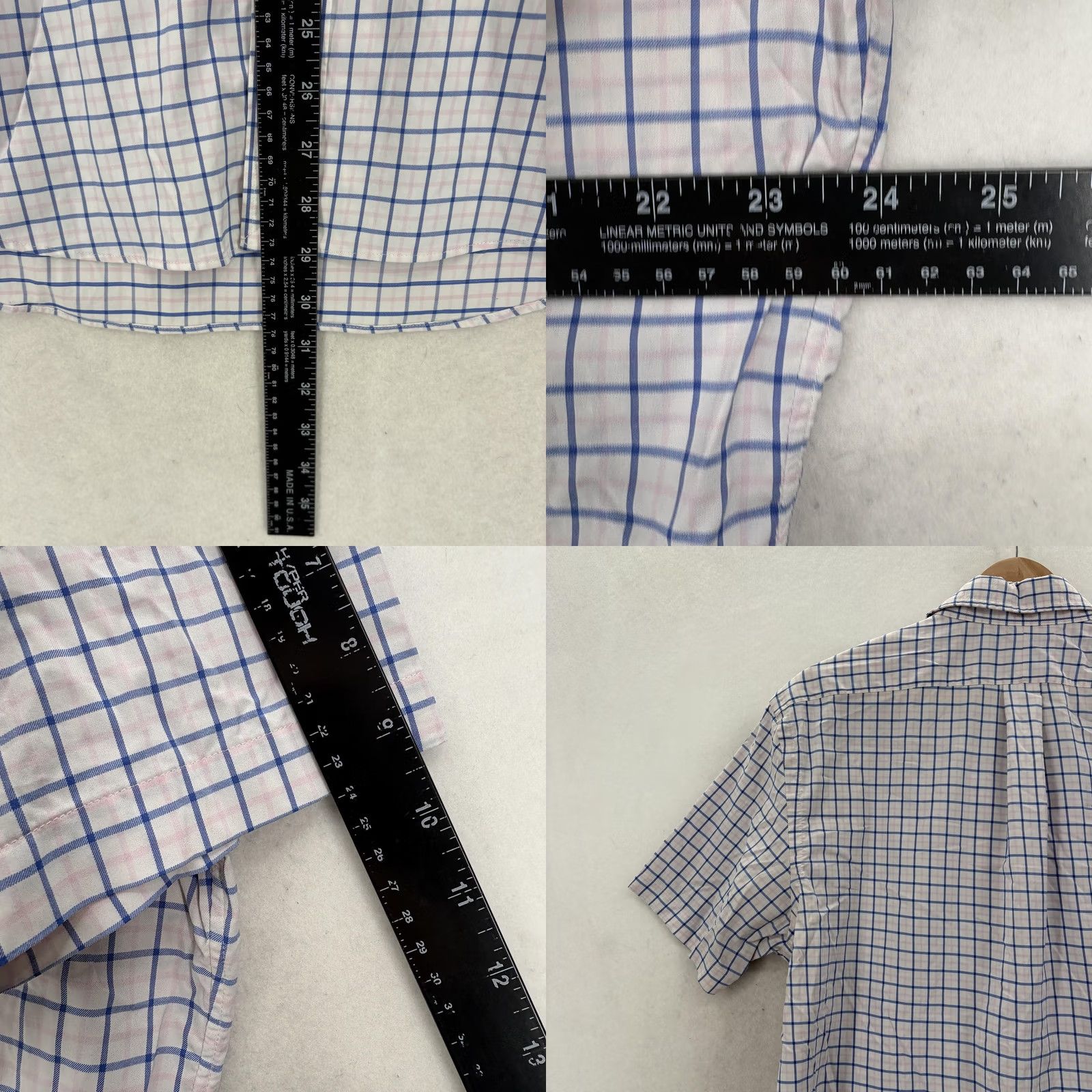 Polo Ralph Lauren Polo Ralph Lauren Shirt Mens Large White Check Short Sleeve Performance Stretch Button-Up Classic Fit Size US L / EU 52-54 / 3 - 8 Thumbnail