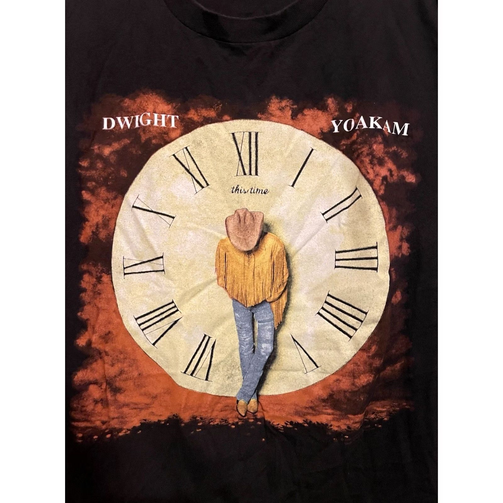 Vintage VINTAGE Brockum Worldwide Dwight Yoakam 1993 This Time Concert Tour Shirt XL Black Cotton T-Shirt Mens Short Sleeve Crew Neck Graphic Print Size US XL / EU 56 / 4 - 2 Thumbnail