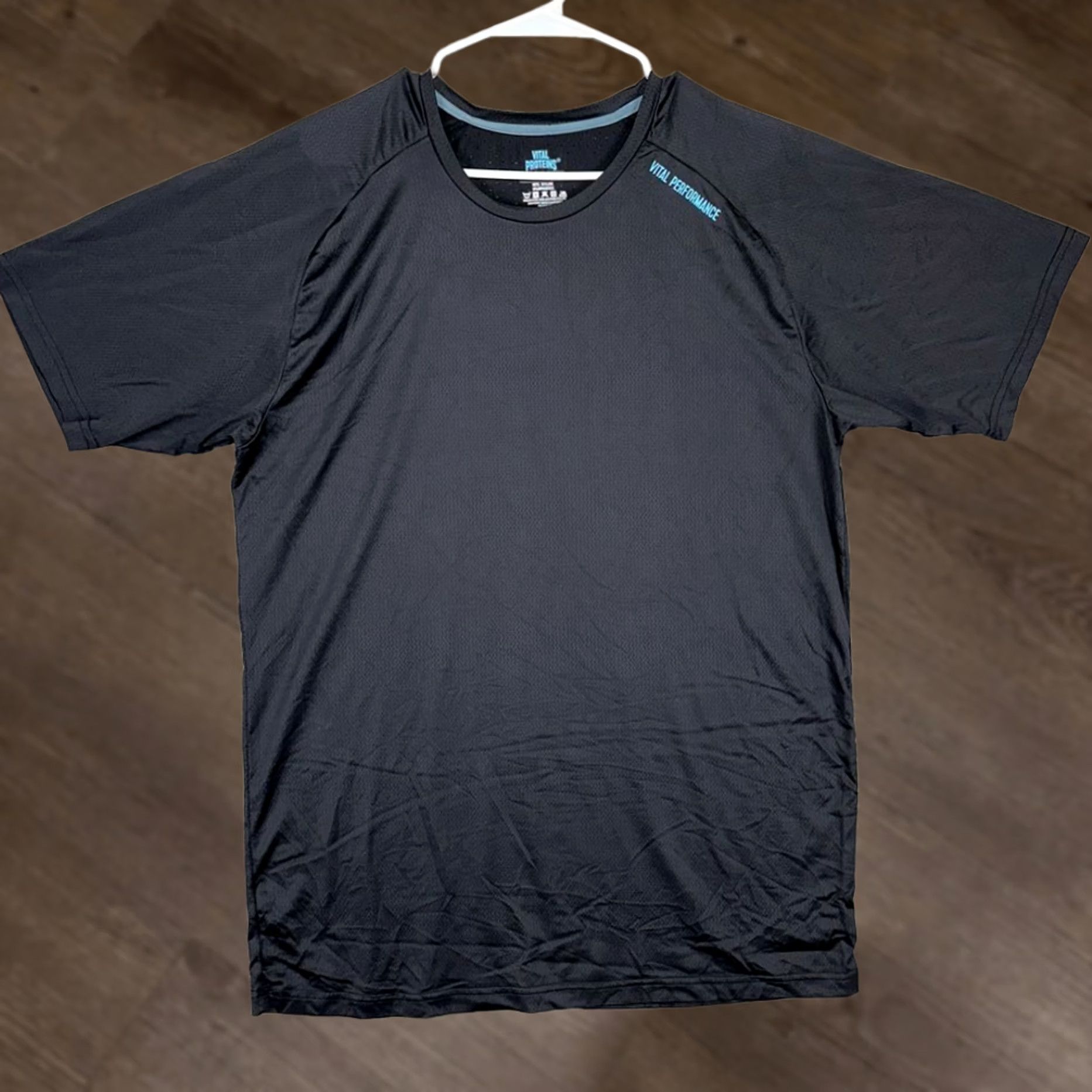Vintage Vital Proteins Activewear Shirt Adult 2XL Black Nylon Blend Performance Mens Size US XXL / EU 58 / 5 - 1 Thumbnail