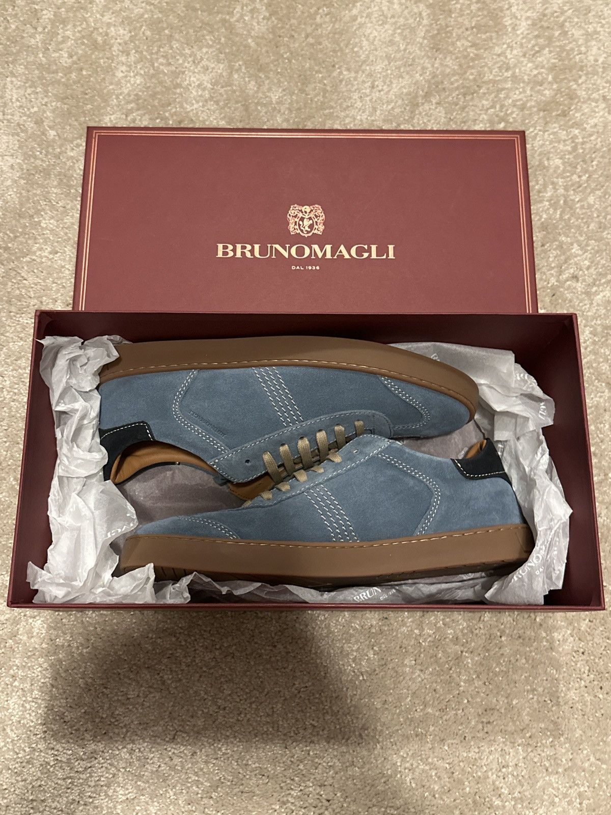 Bruno Magli Bruno Magli Bono Light Blue Suede Sneakers Size US 9 / EU 42 - 1 Thumbnail
