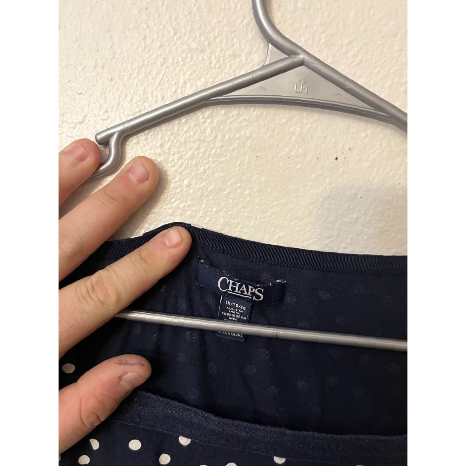 Chaps Chaps Blouse Shirt 1X Blue Short Sleeve Square Neck Women Plus Size Modern Basic Shirt Womens Chaps Blouse Top Square Neck 1X Blue Women Size XL / US 12-14 / IT 48-50 - 2 Thumbnail