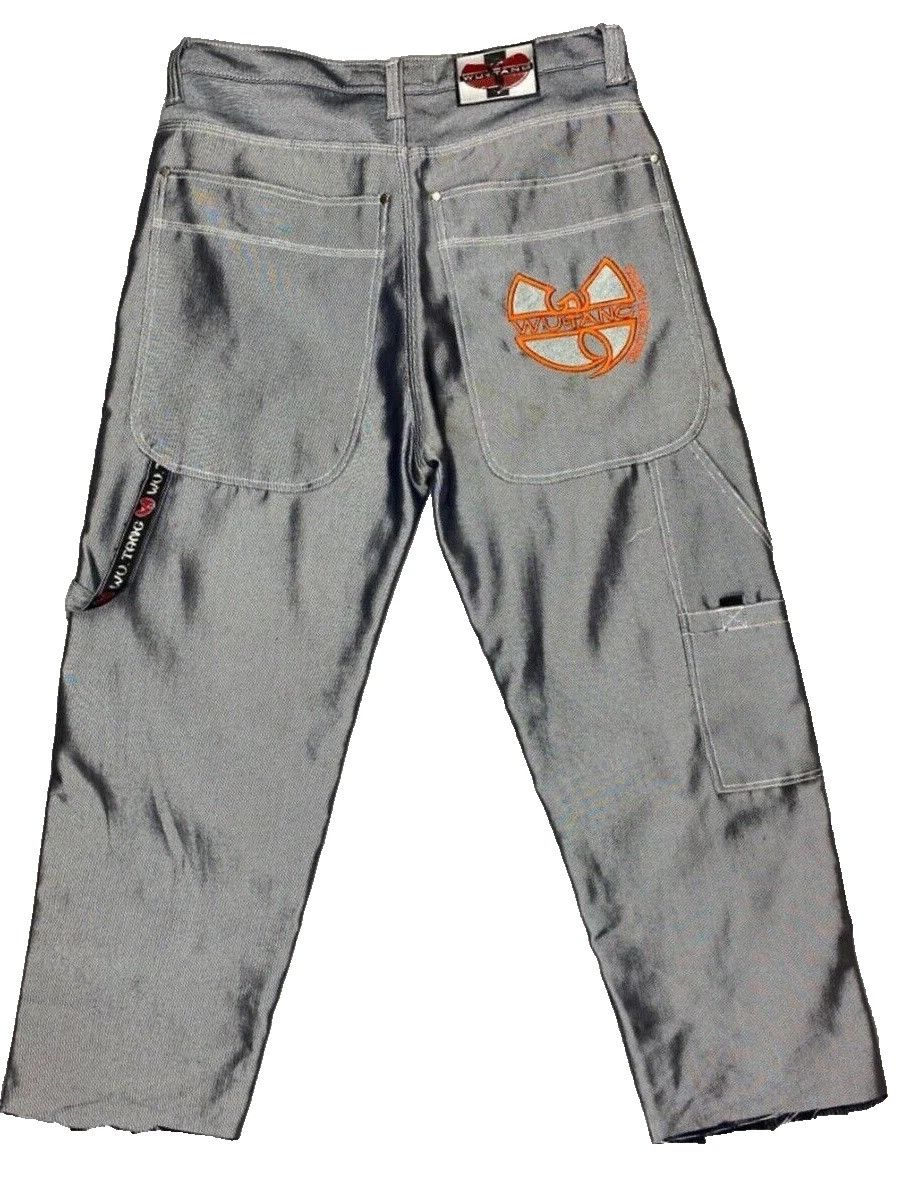 Wu-Tang Clan WU WEAR jeans, shiny gray silver metallic vintage Wu Tang 36 Size US 36 / EU 52 - 1 Thumbnail