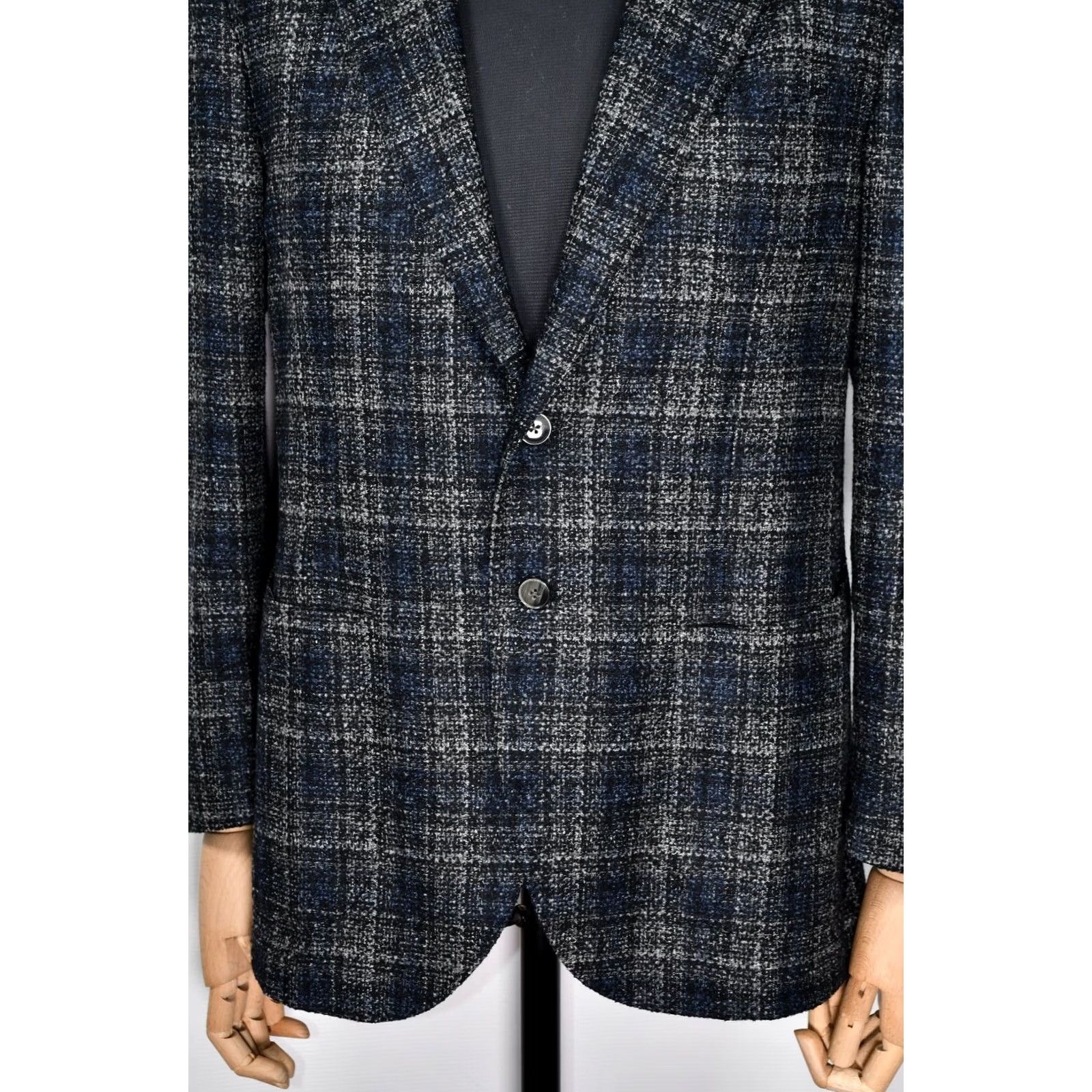 L.B.M. 1911 L.B.M 1911 Blazer Shirt Men 52 Blue Check Wool Limited Edition Tailored Modern Classic Suit Jacket Size 52R - 5 Thumbnail
