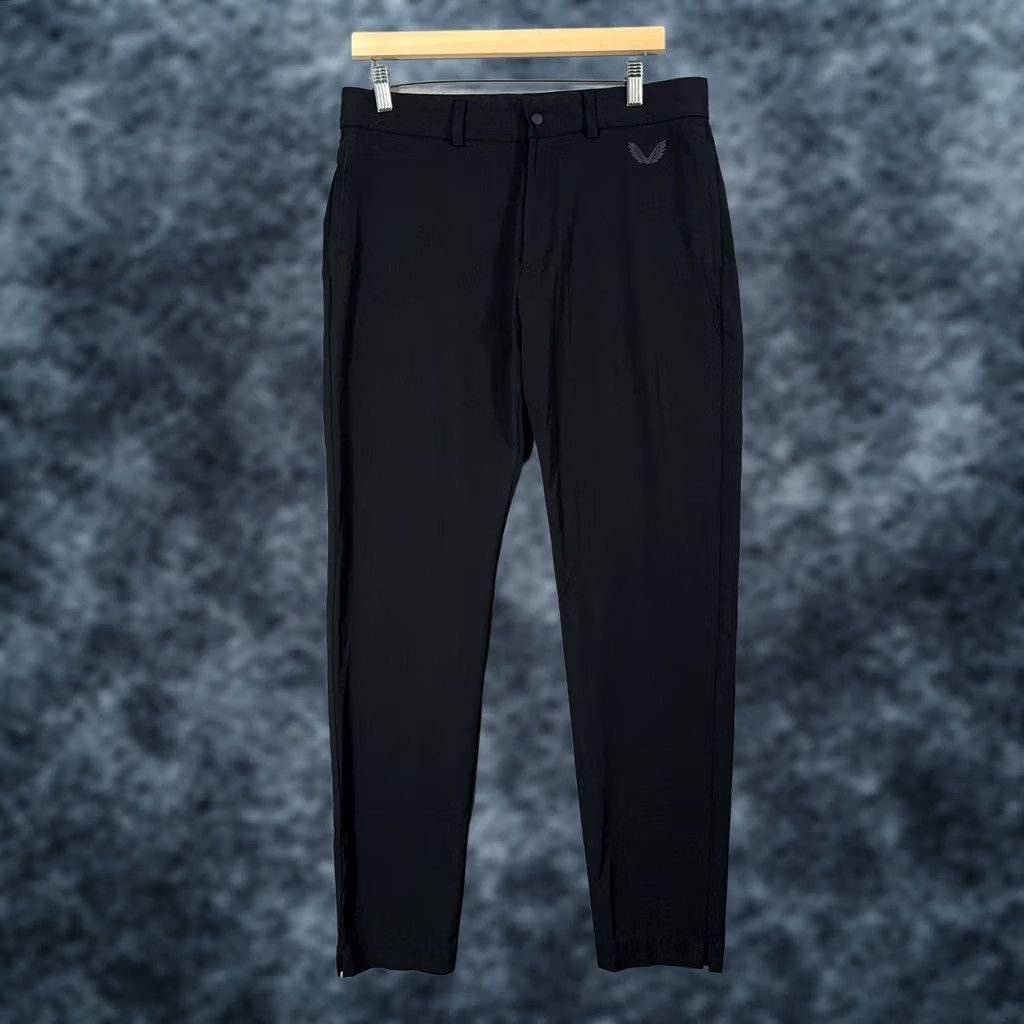 Castore Castore Pants Mens Medium 33x31 Black Performance Lightweight Stretch Golf Trousers Pants Size US 31 - 1 Thumbnail