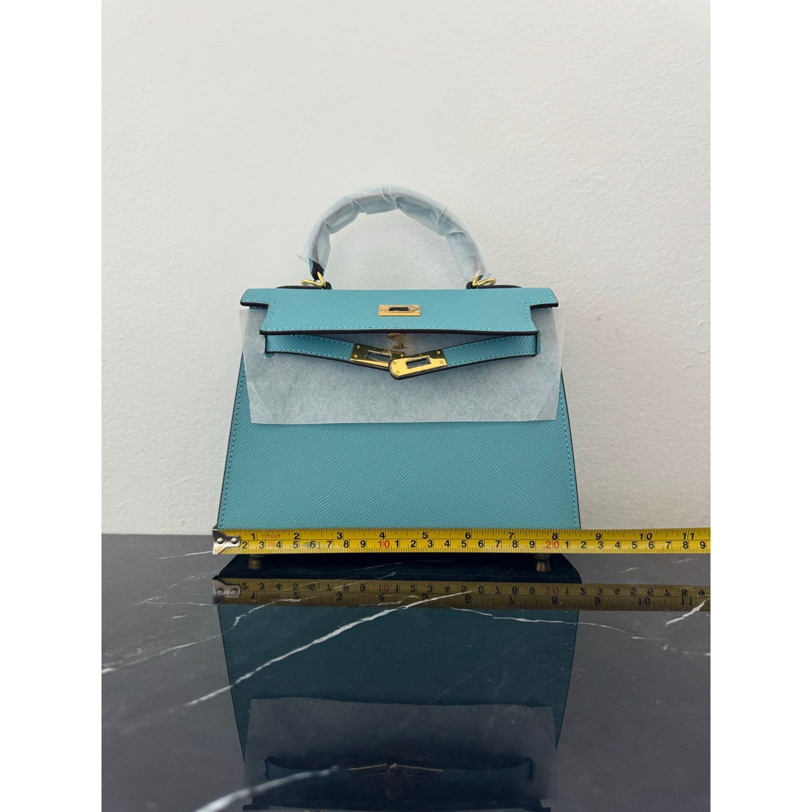 Other Aqua Blue “Kelly-Style” Top Handle Bag Size ONE SIZE - 5 Thumbnail