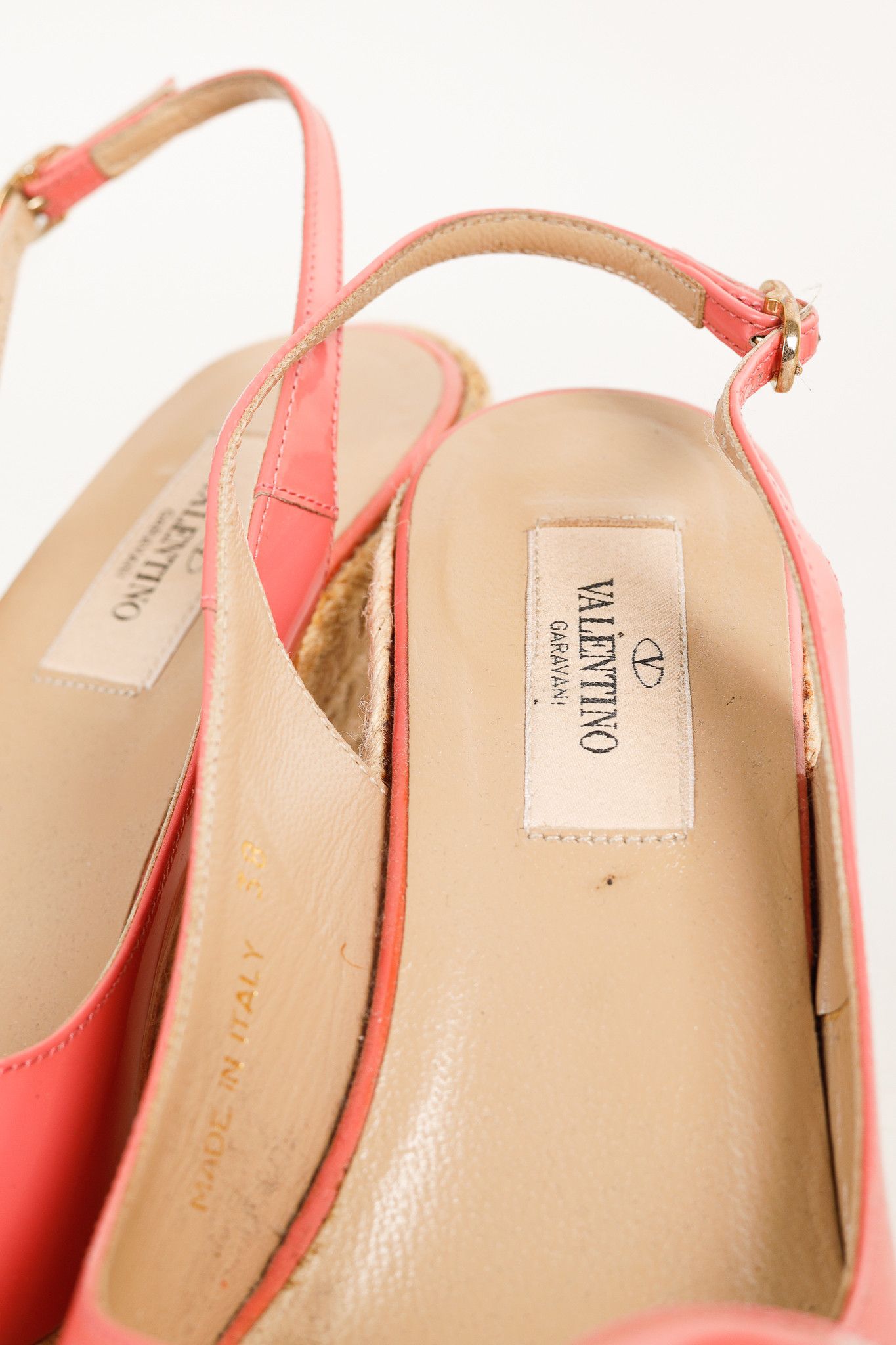 Valentino Valentino Garavani Patent Bow Slingback Espadrille Wedges Size US 7.5 / IT 37.5 - 9 Thumbnail
