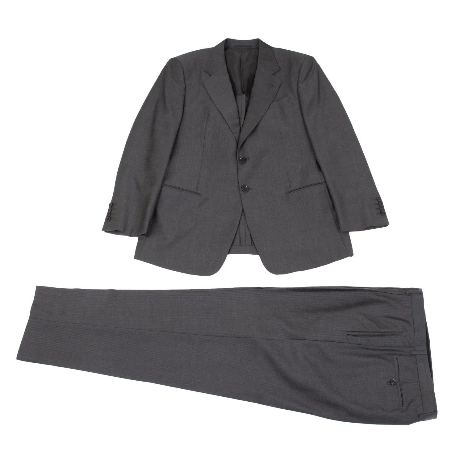 Armani Collezioni Wool Shadow Stripe Suit Set in Gray Size 54 Size US XXS / EU 40 - 1 Thumbnail