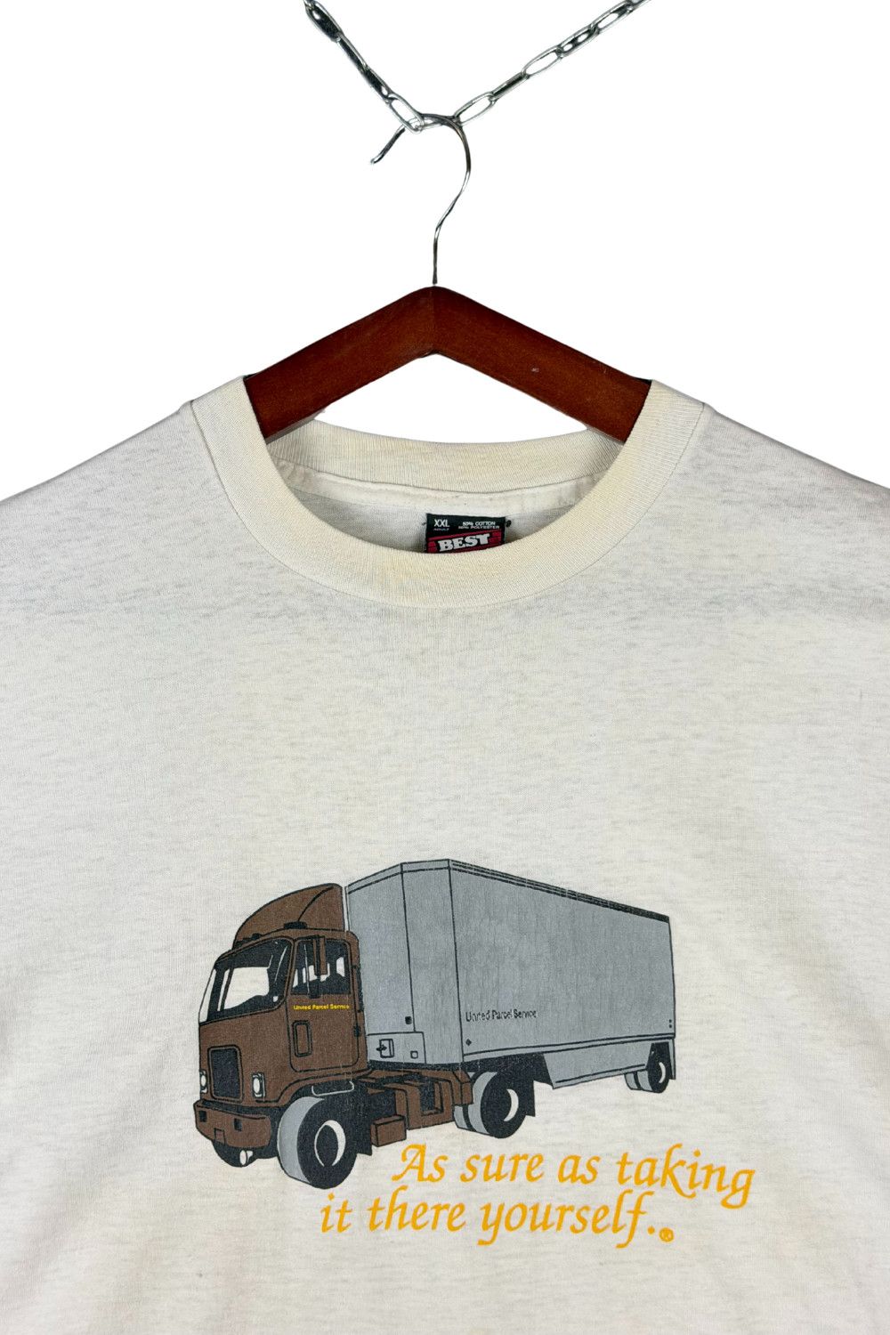 Fruit Of The Loom UPS Promo Tee - “As sure as taking it there yourself” FOTL Size US XXL / EU 58 / 5 - 8 Thumbnail