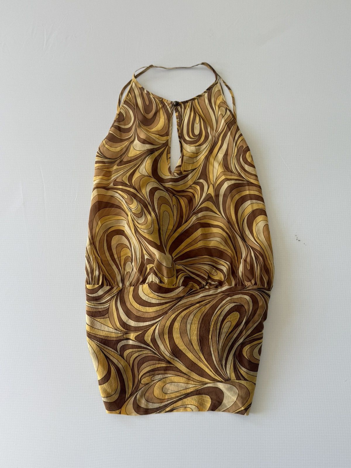 Celine Celine Yellow Swirl Print Silk Blouse Size XS / US 0-2 / IT 36-38 - 1 Thumbnail