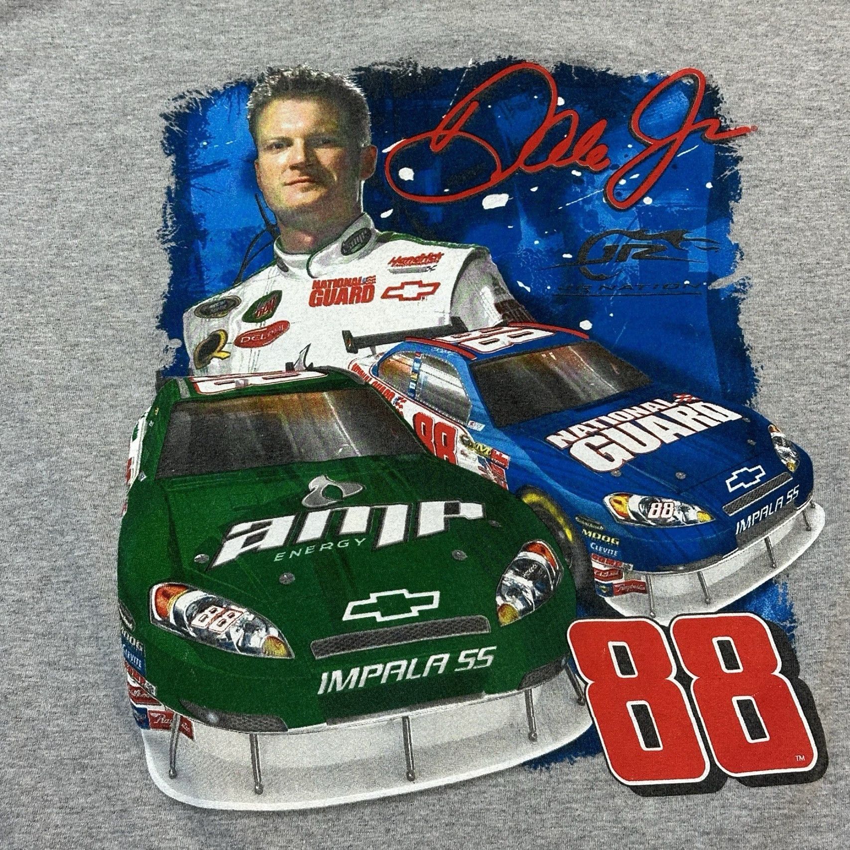 NASCAR Vintage NASCAR Shirt Mens XL Gray Dale Earnhardt Jr #88 AMP Energy Y2K USA Cars 90s Retro T-Shirt Size US XL / EU 56 / 4 - 2 Thumbnail