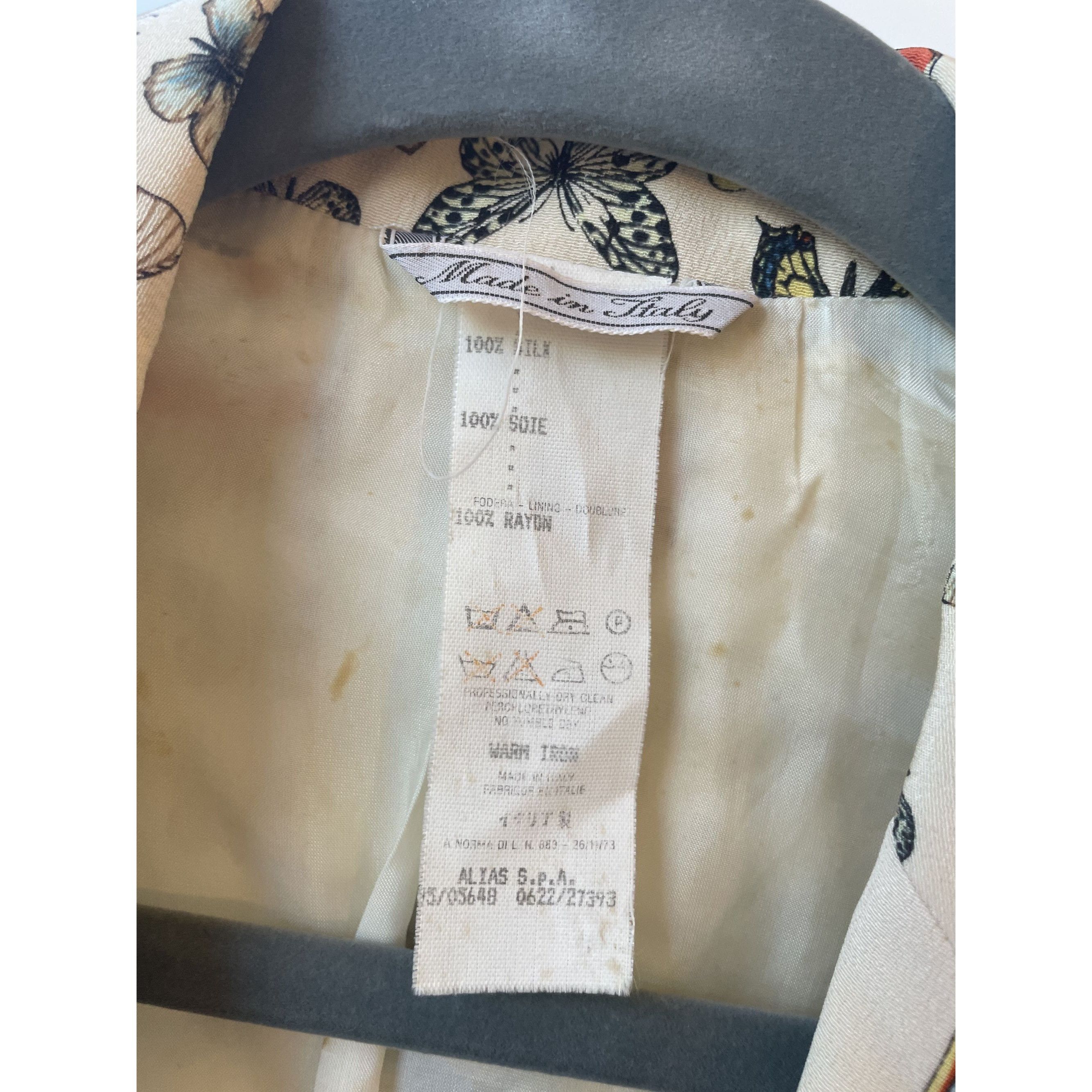 Versace Gucci Butterfly Print Womens Blazer Jacket With Blue Button Size XS / US 0-2 / IT 36-38 - 8 Thumbnail