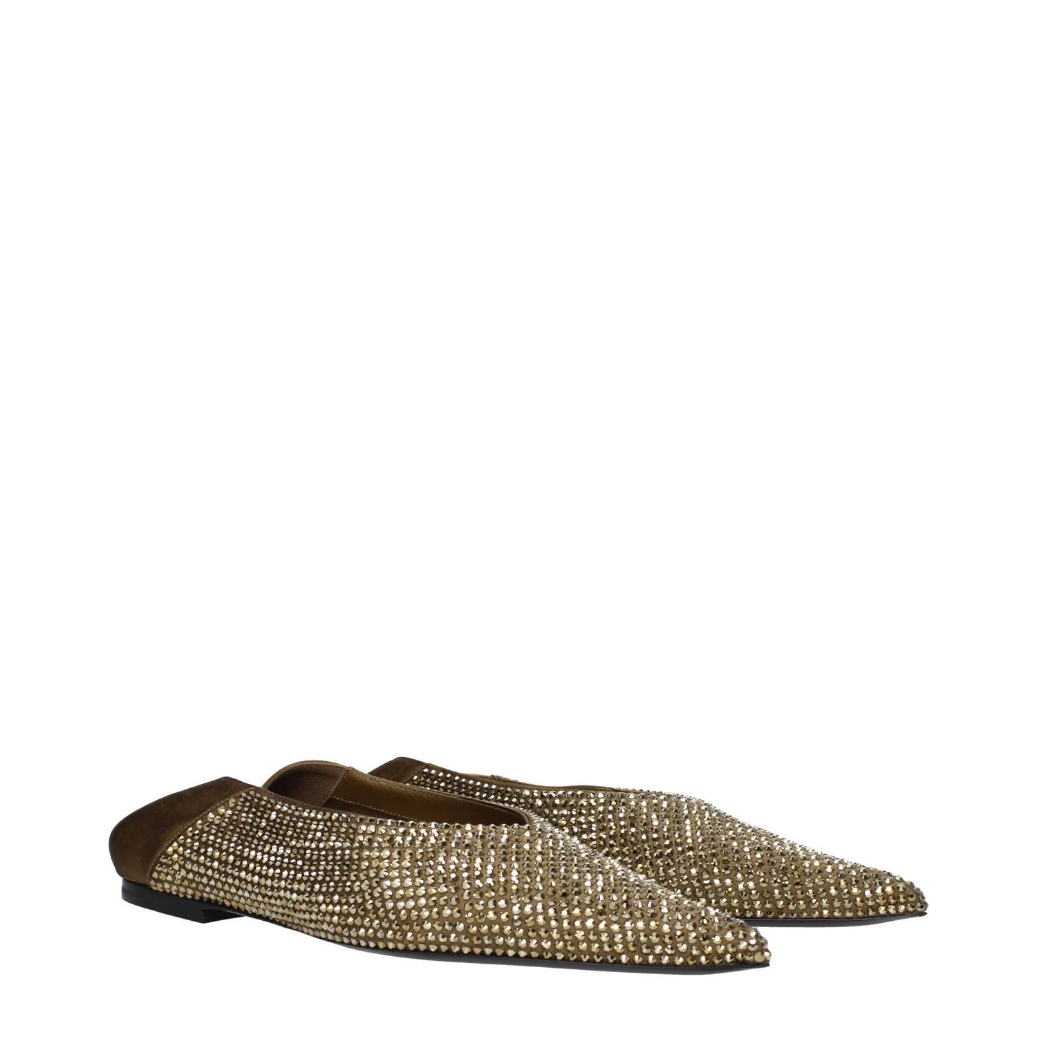 Saint Laurent Paris ob1o1e1124 Satin Ballet Flats in Khaki Size US 6 / IT 36 - 2 Thumbnail
