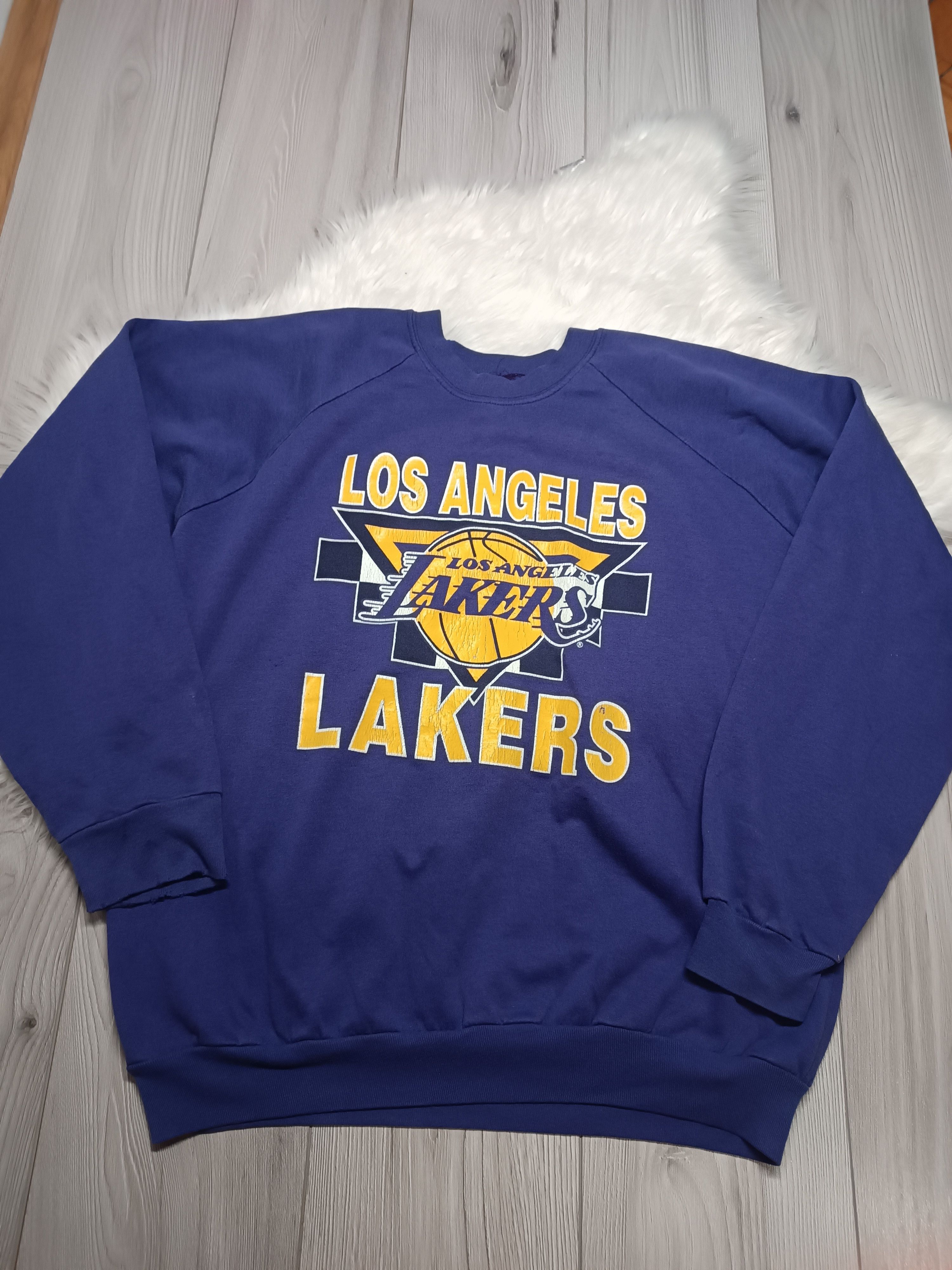 image of L A Lakers x NBA Vintage 80/90S La Lakers Sweatshirt Crewneck Nba Usa in Purple, Men's (Size XL)