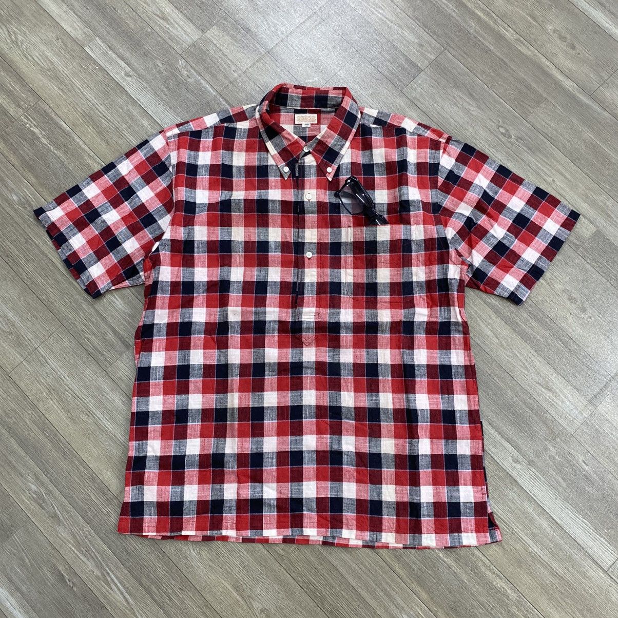 Vintage Sugar Cane Toyo Enterprise Plaid Half Button Shirt