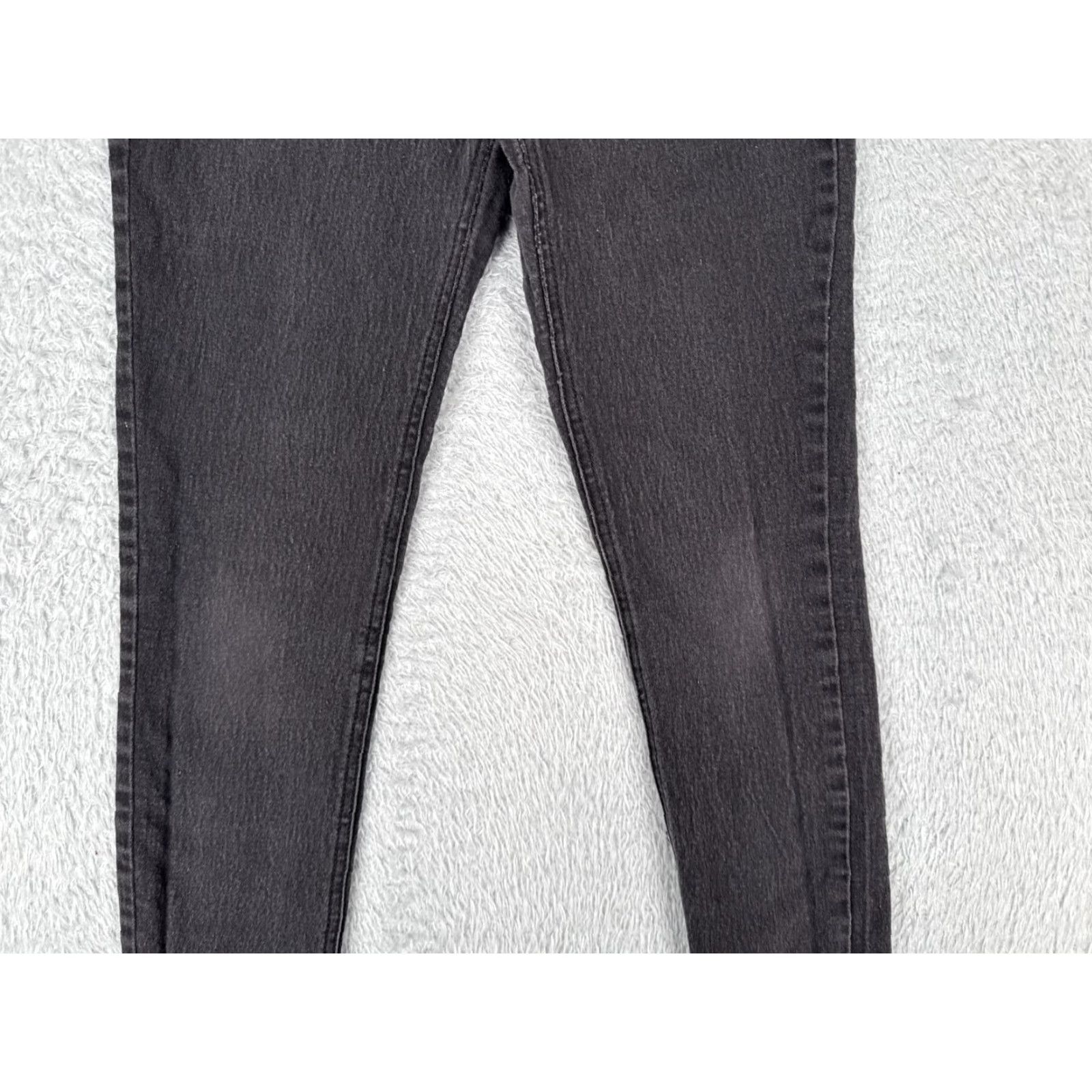 Vintage No Boundaries Jeans Women Junior 5 Black Denim Skinny Button Fly Mid Rise 23X24 Cotton Size 27" / US 4 / IT 40 - 3 Thumbnail