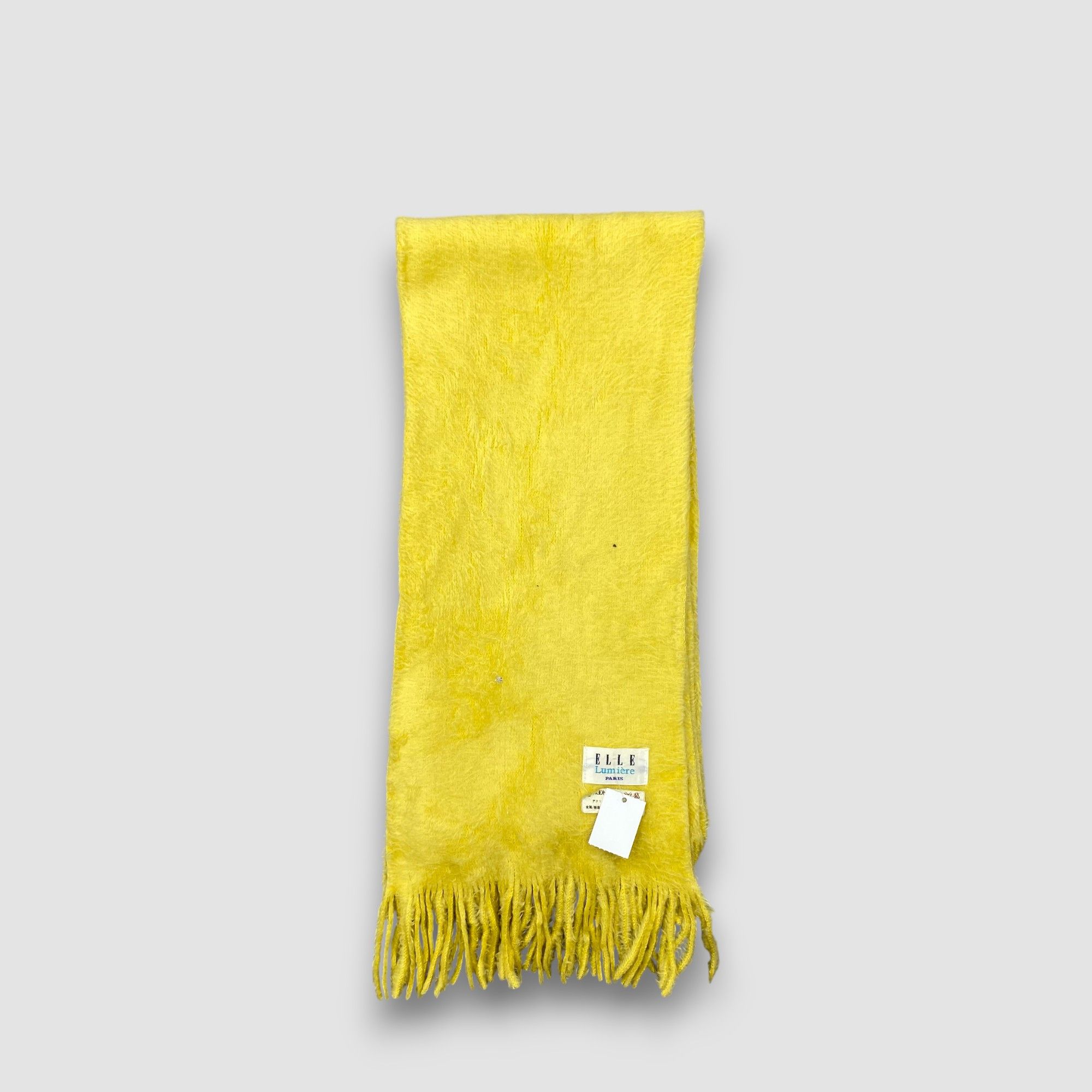 Japanese Brand Vintage Elle Scarf Muffler Wool Fringe Ribbed Knit Scarves Size ONE SIZE - 3 Thumbnail