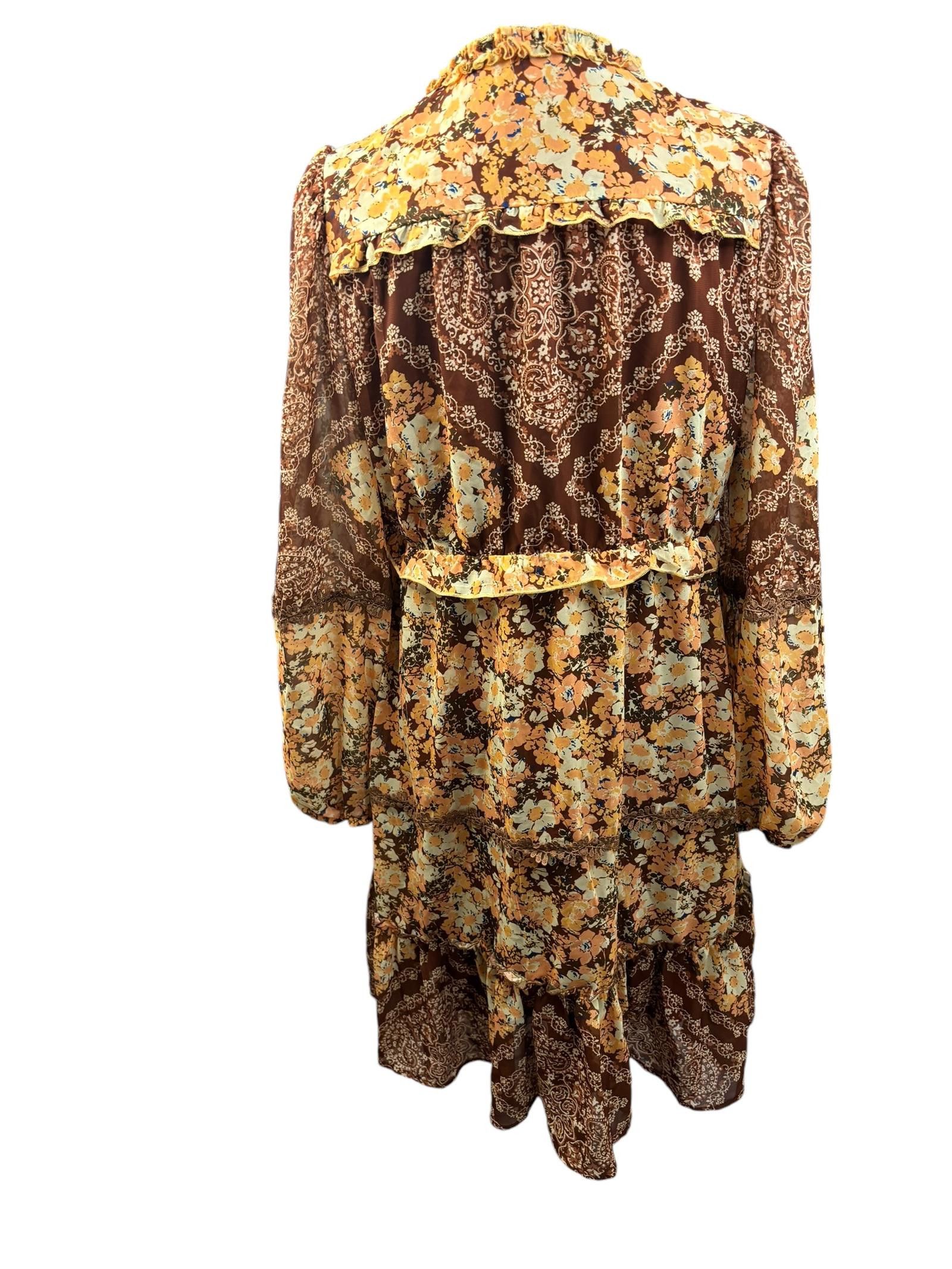Designer Miss Me Floral Print Long Sleeve Dress Womens Size Medium Size M / US 6-8 / IT 42-44 - 4 Thumbnail