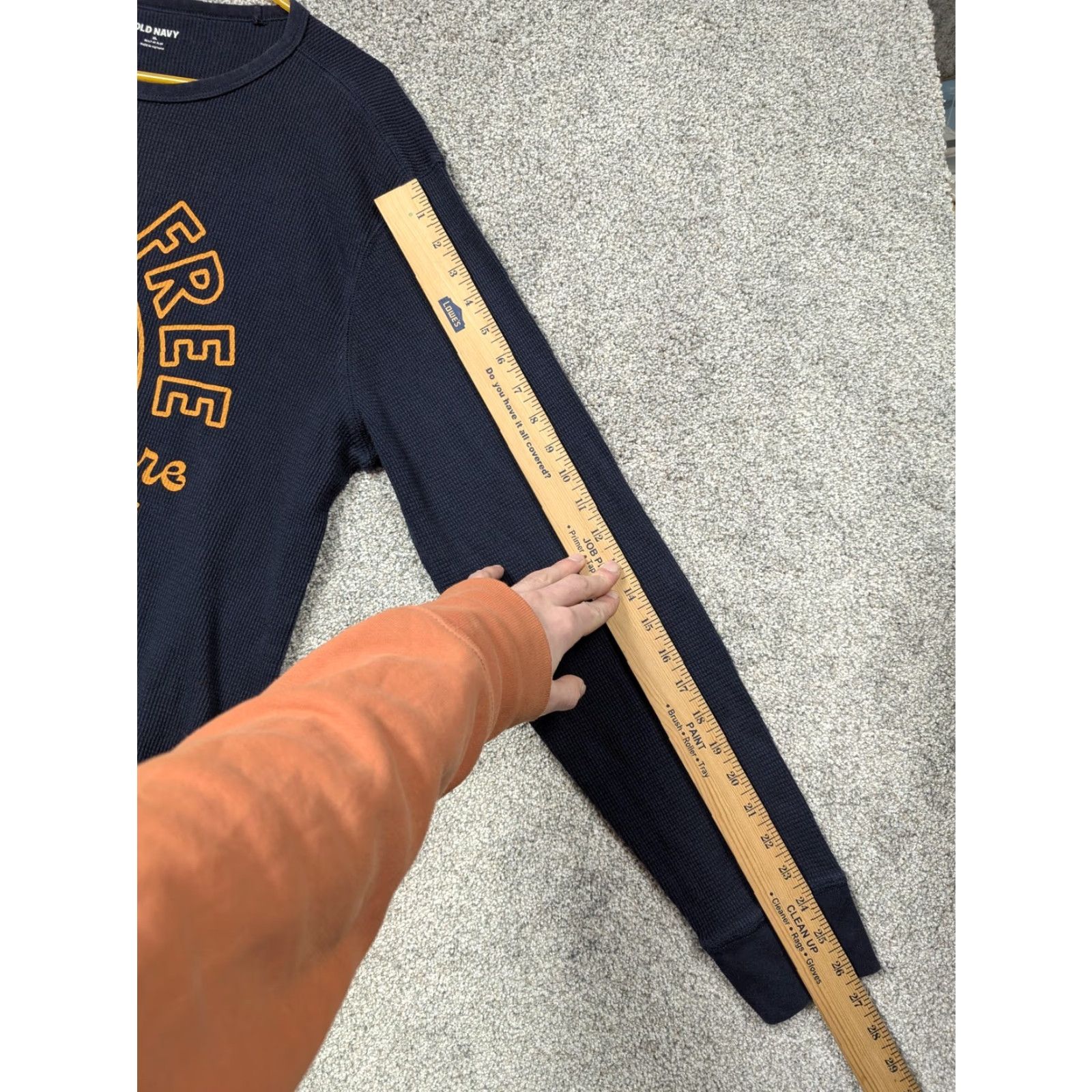 Old Navy Old Navy Thermal Shirt XL Roam Free Explore More Wonder Less Waffle Knit Mens Long Sleeve Graphic Crew Neck Navy Blue Size US XL / EU 56 / 4 - 4 Thumbnail