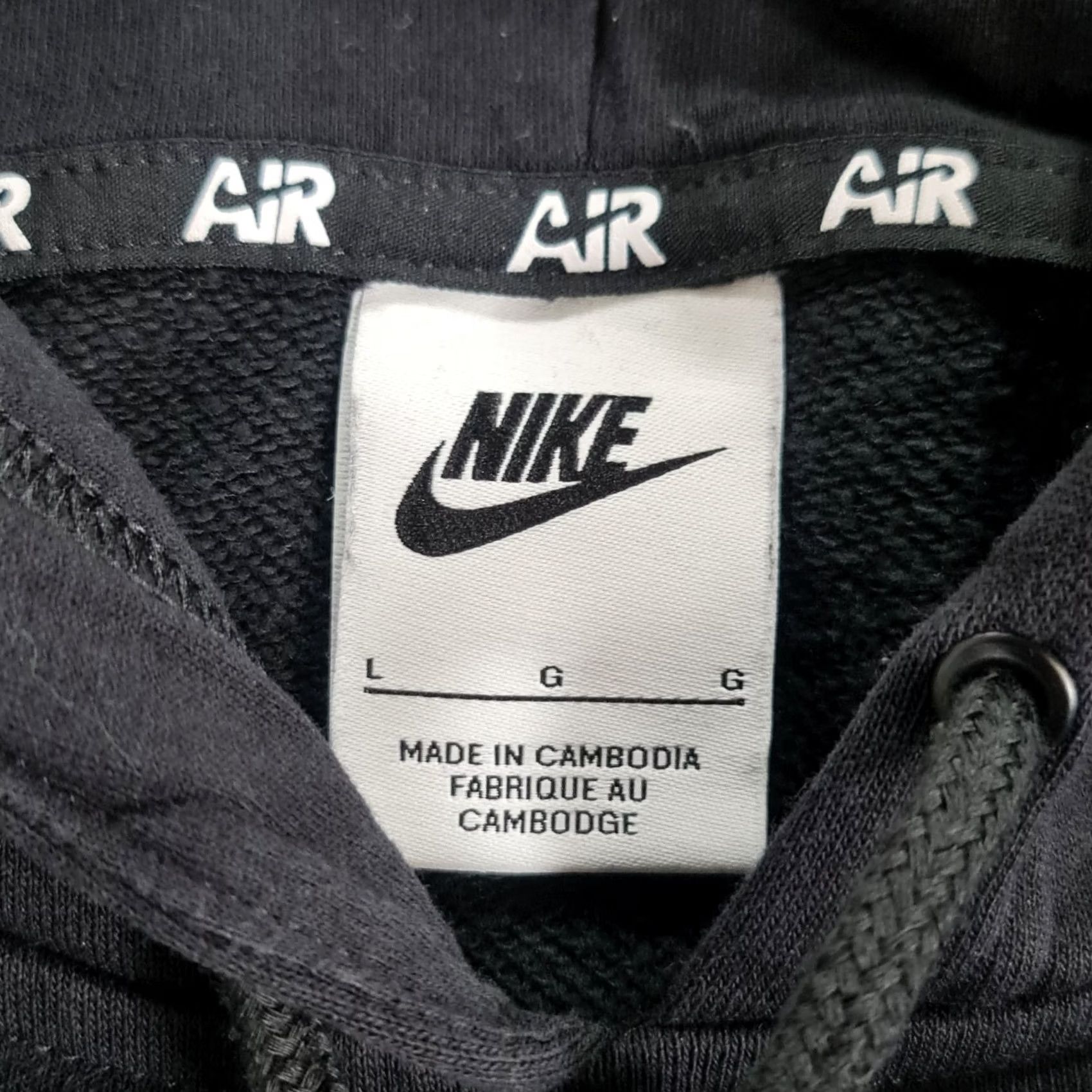 Nike Nike Air Mens Hoodie Black Large Logo Cotton Blend Pullover DM6059 010 Size US L / EU 52-54 / 3 - 3 Thumbnail