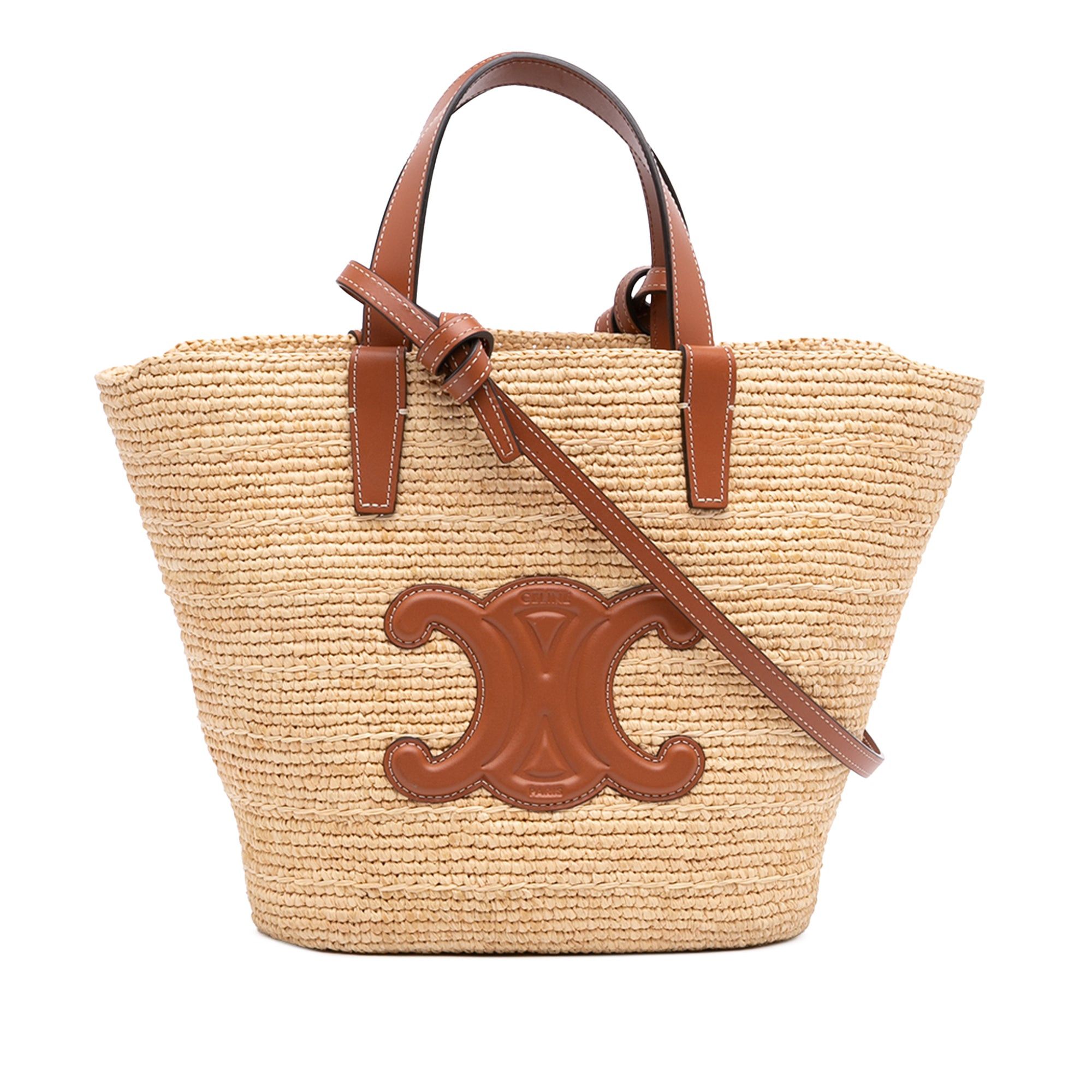 Celine Teen Supple Raffia Cuir Triomphe Classic Panier Tote Size ONE SIZE - 1 Thumbnail