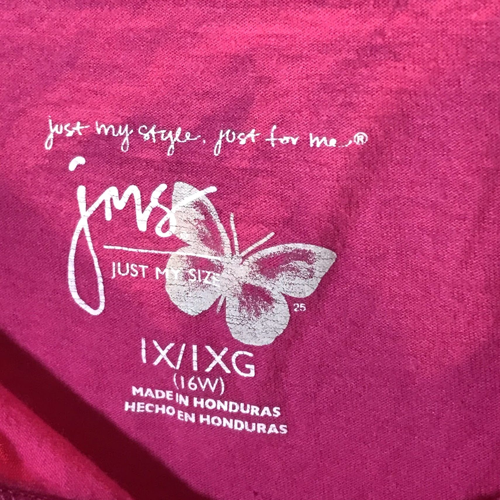 Vintage Just My Size Plain Pink T-Shirt Women's Plus Size 1X (16W) Casual V-Neck Lightweight Comfort Size XXL / US 16-18 / IT 52-54 - 2 Thumbnail