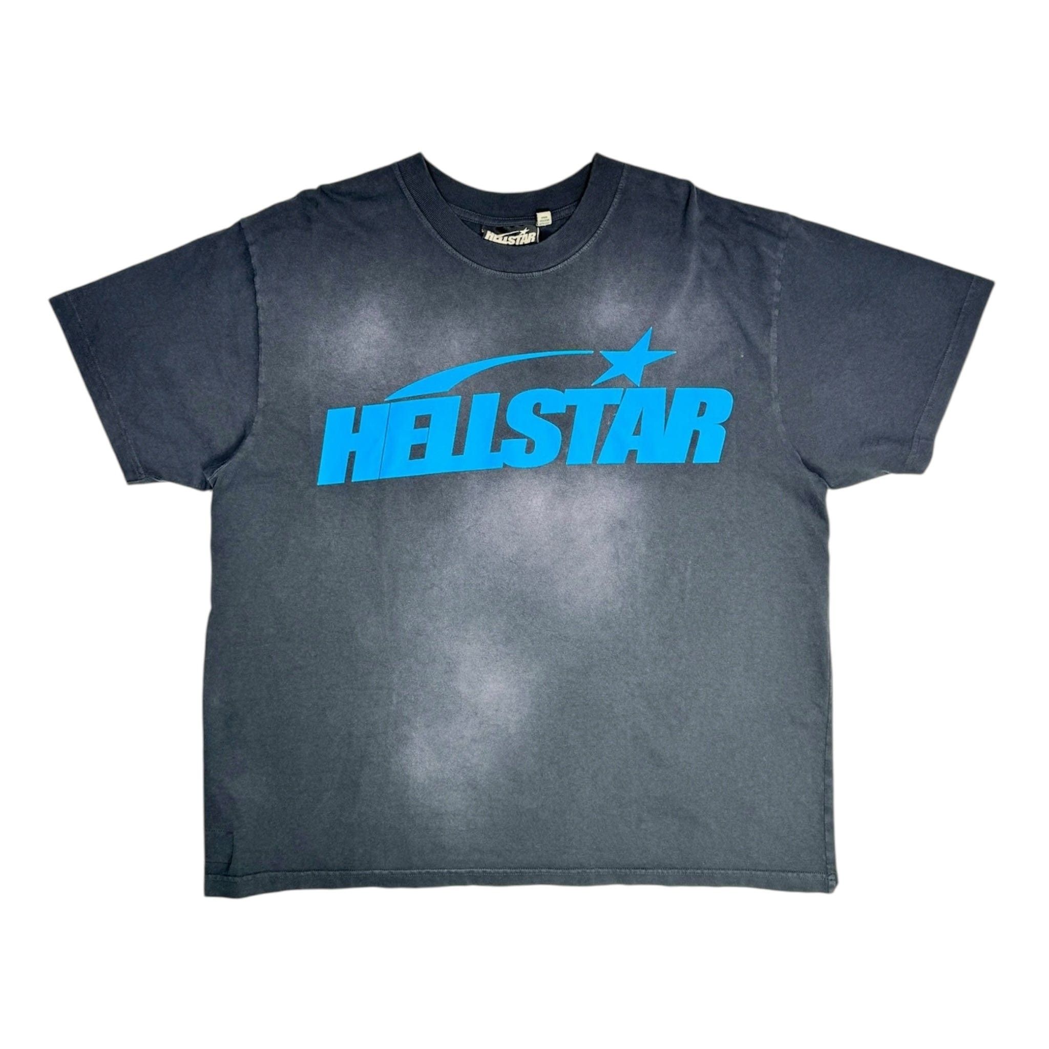 HELLSTAR Blue Classic Logo Short Sleeve Tee Shirt Black | Grailed