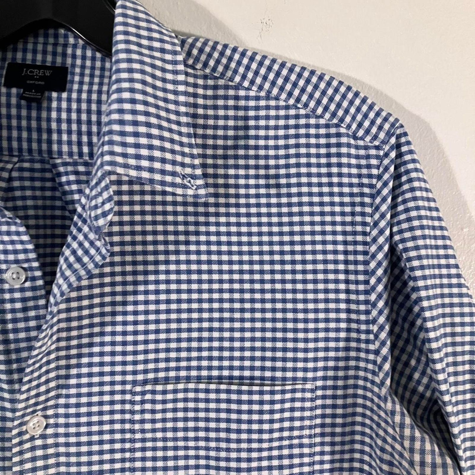 J.Crew J. Crew Blue White Gingham Oxford Button Down Dress Shirt Size US L / EU 52-54 / 3 - 2 Thumbnail