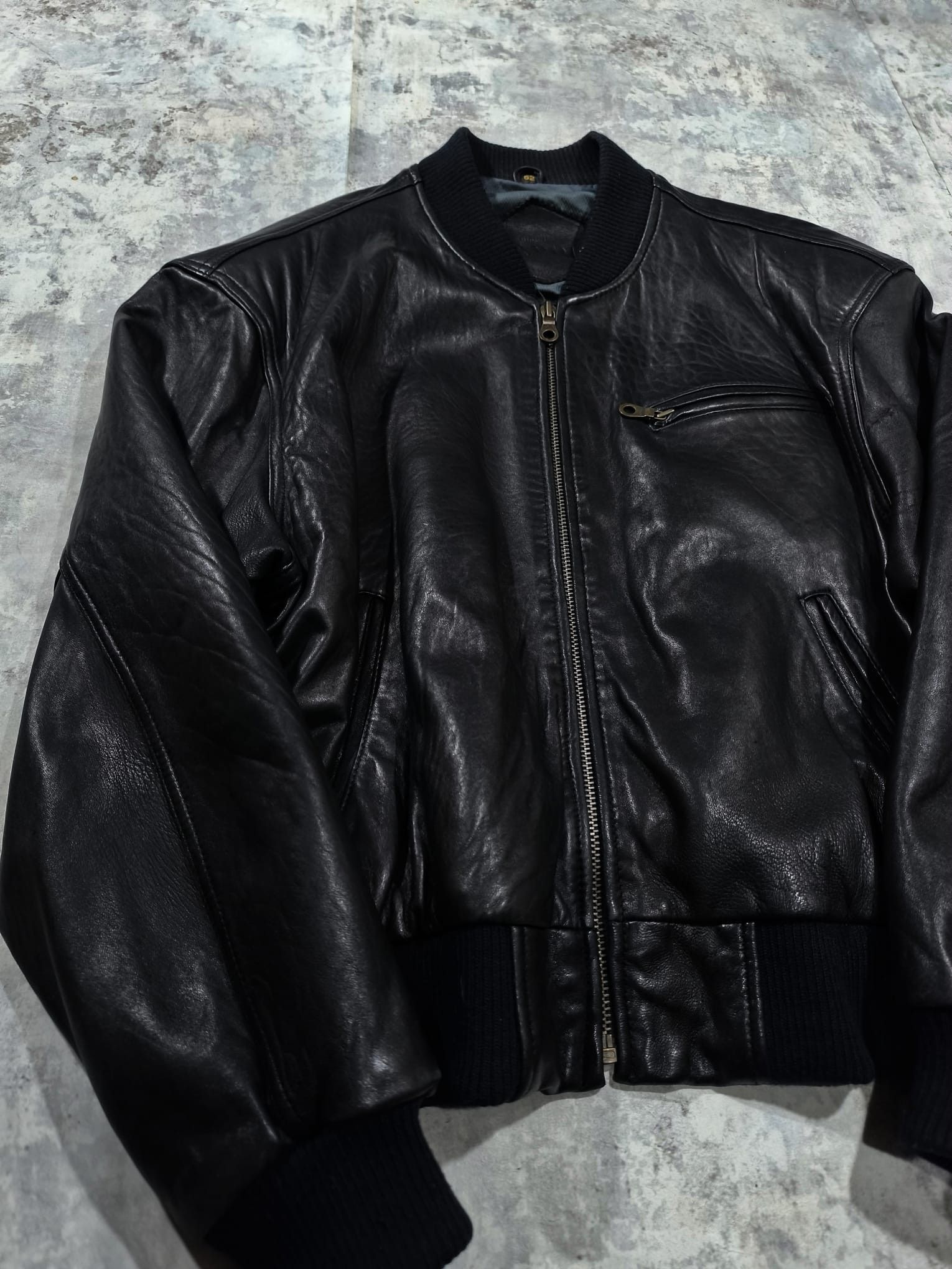 Genuine Leather 80s vtg leather bomber balenciaga demna gvsalia Size US XL / EU 56 / 4 - 6 Thumbnail