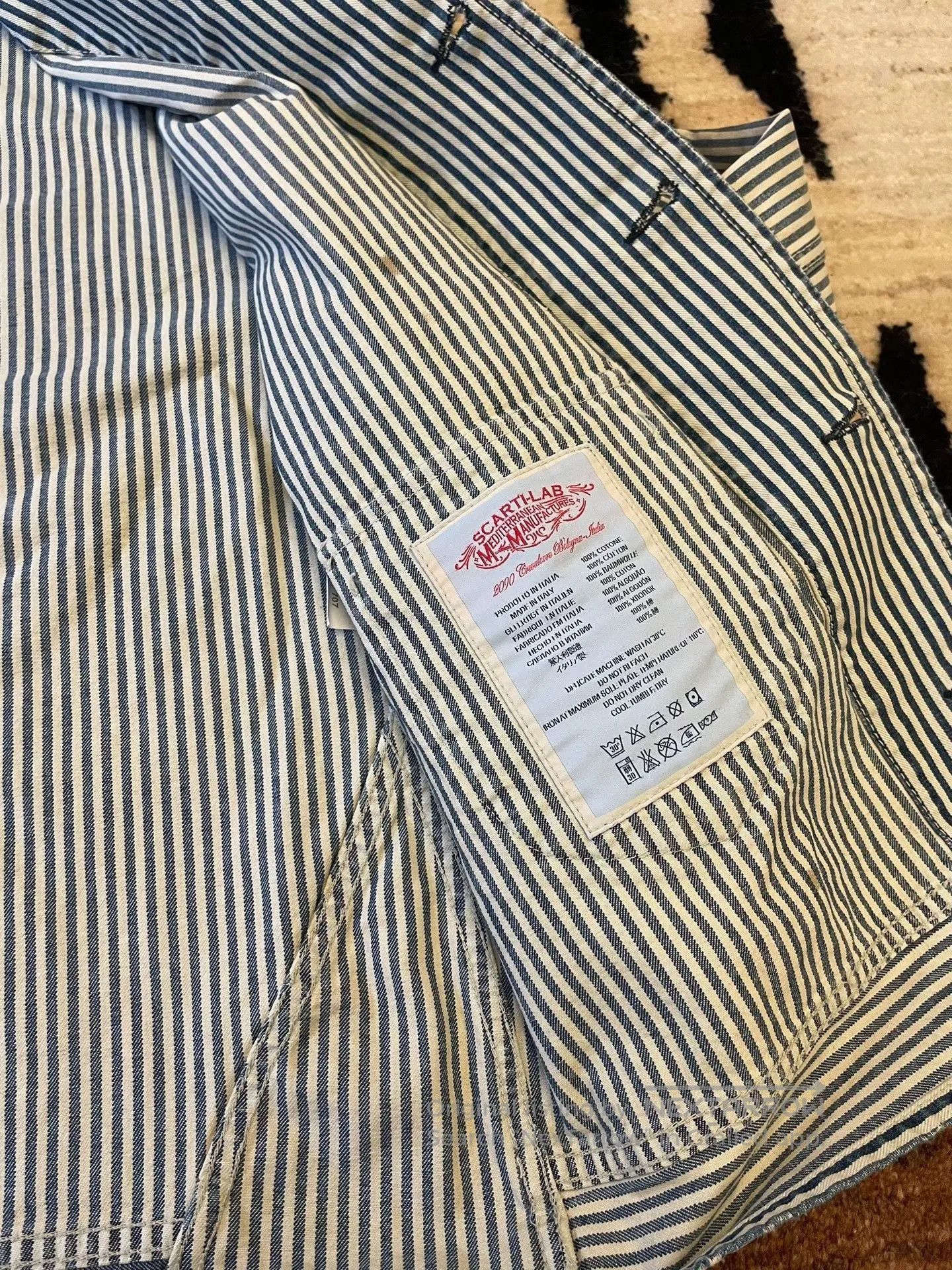 Scarti-Lab Scarti Lab Striped Distressed Jacket. Size US L / EU 52-54 / 3 - 5 Thumbnail