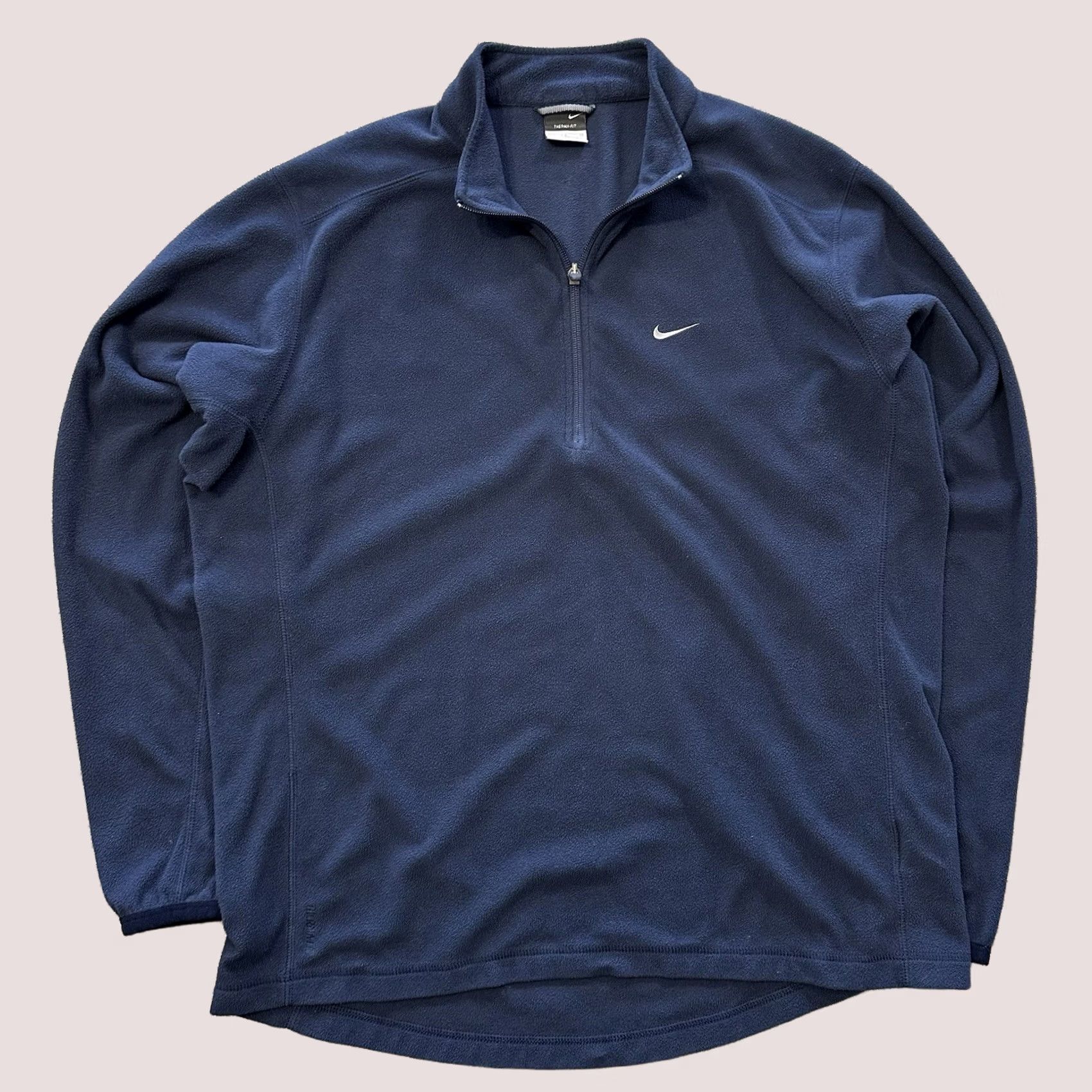 Nike VINTAGE Nike Therma Pullover Mens L 1/4 Zip Fleece Blue Long Sleeve Mock Neck Black? Size US L / EU 52-54 / 3 - 1 Thumbnail