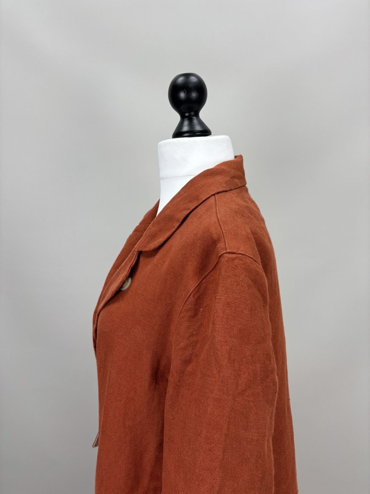 Other Womens linen coat Son de Flor Size XL/XXL Color Orange/Brown Size XL / US 12-14 / IT 48-50 - 10 Thumbnail