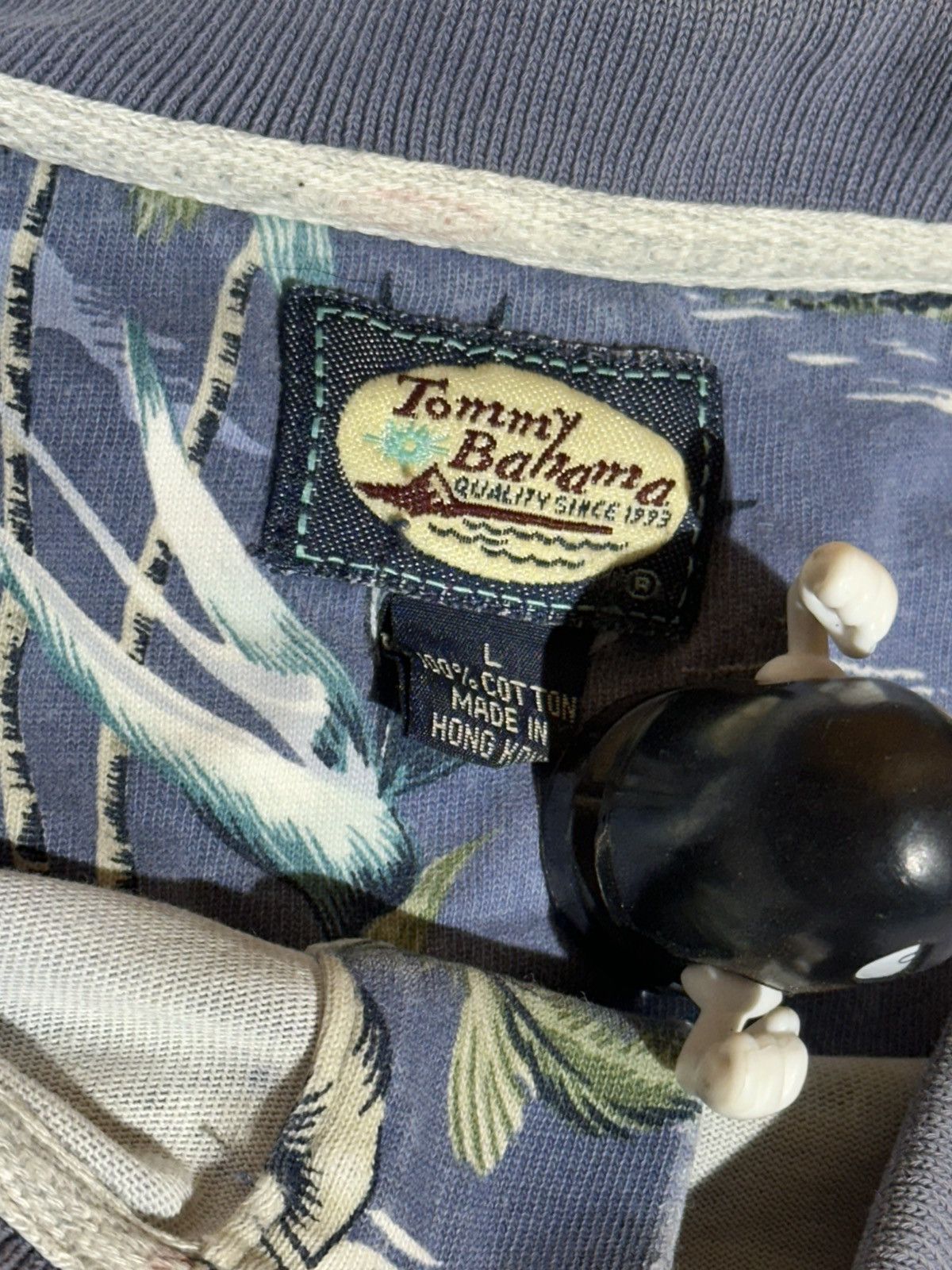 Tommy Bahama Tommy Bahama Polo in Ocean Blue with Palm Patterns Size US L / EU 52-54 / 3 - 4 Thumbnail