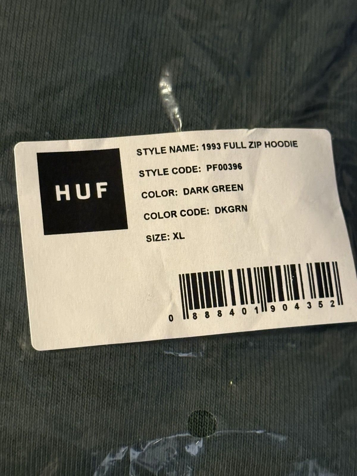 Huf HUF Worldwide Men’s 1993 Full Zip Hoodie Green Brand New DS Size US XL / EU 56 / 4 - 6 Thumbnail
