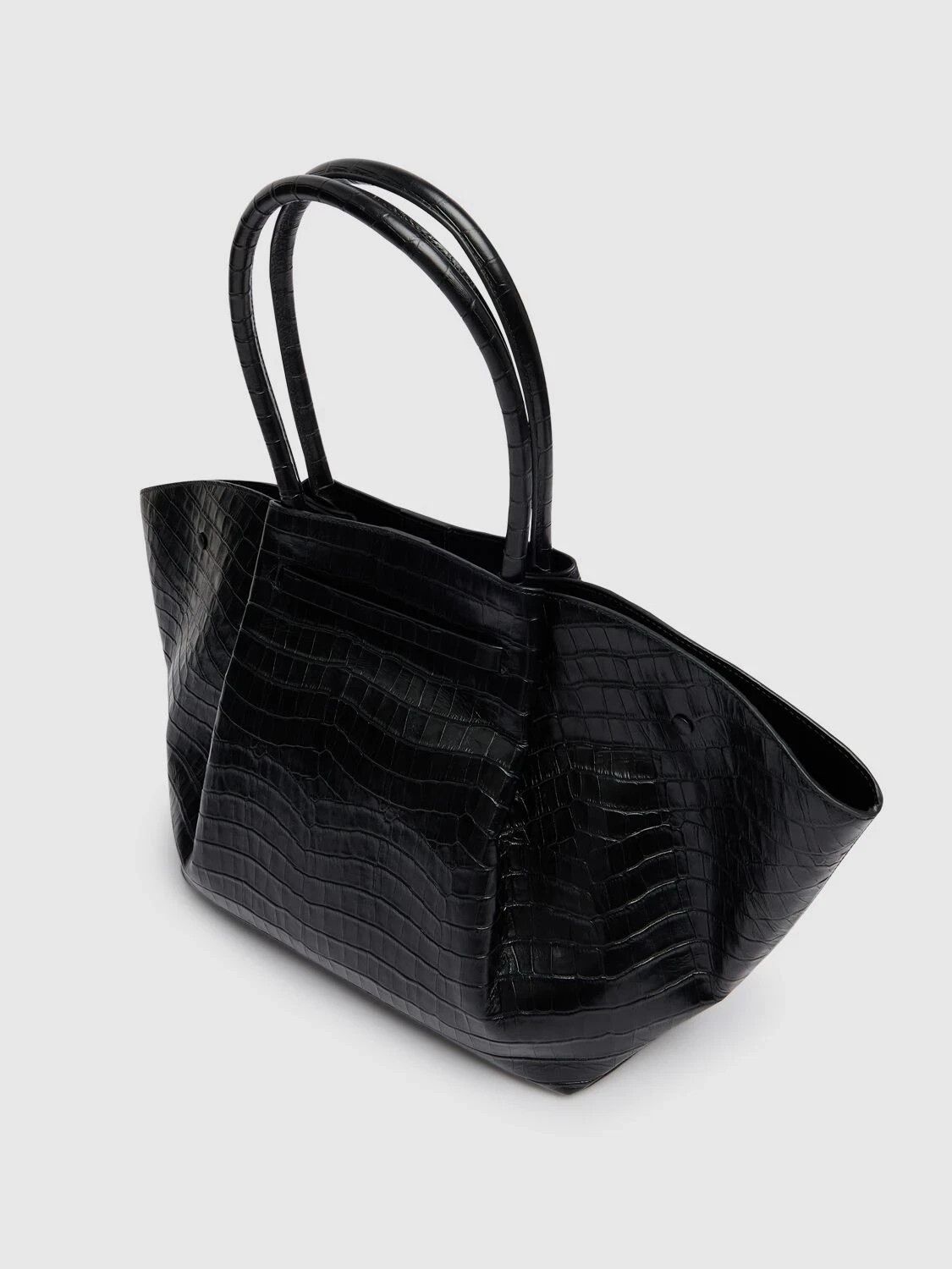 Other DEMELLIER NY Black Embossed Leather Tote Bag New Auth Size ONE SIZE - 3 Thumbnail