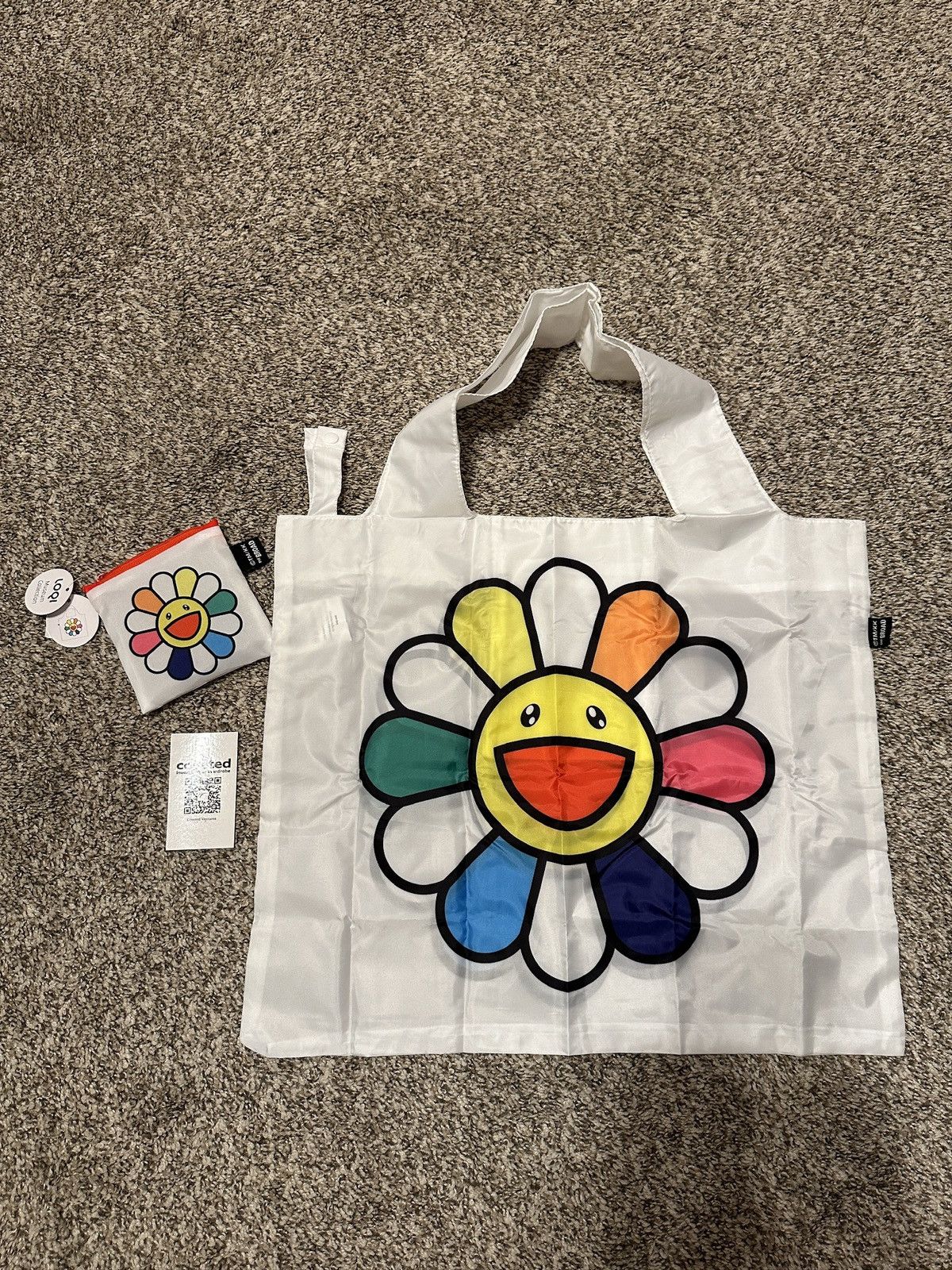 Takashi Murakami Murakami LOQI Packable Travel Tote Bag & Pouch White Size ONE SIZE - 1 Thumbnail