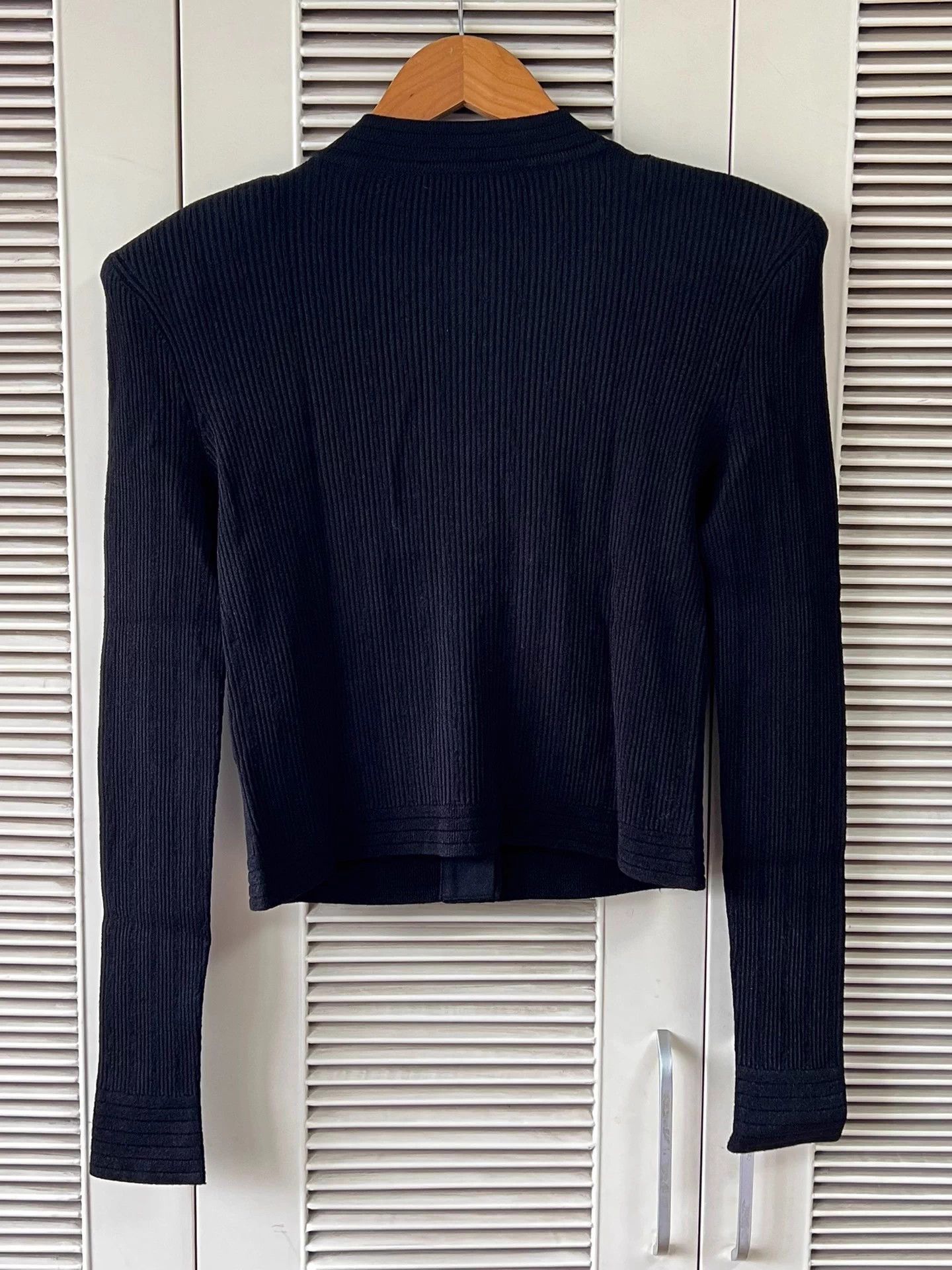 Balmain Balmain Black Stripe Knit Cardigan 40 Gold Buttons Size S / US 4 / IT 40 - 2 Thumbnail