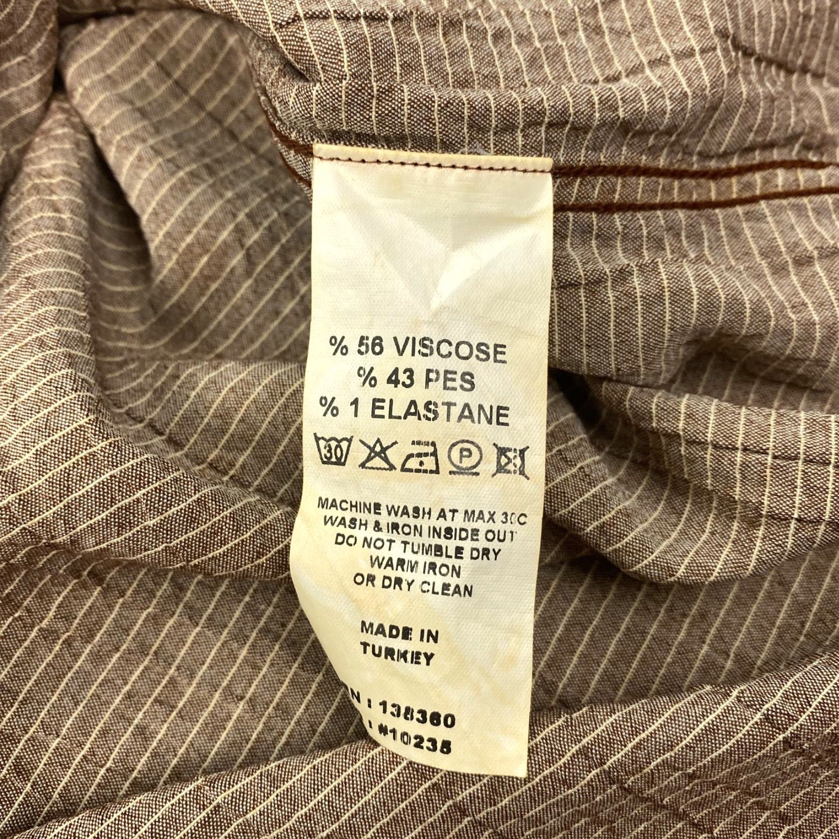 Vintage 32 Bar Blues Button-Up Shirt Mens Medium Brown Striped Long Sleeve Pocket Music Note Casual Size US M / EU 48-50 / 2 - 6 Thumbnail