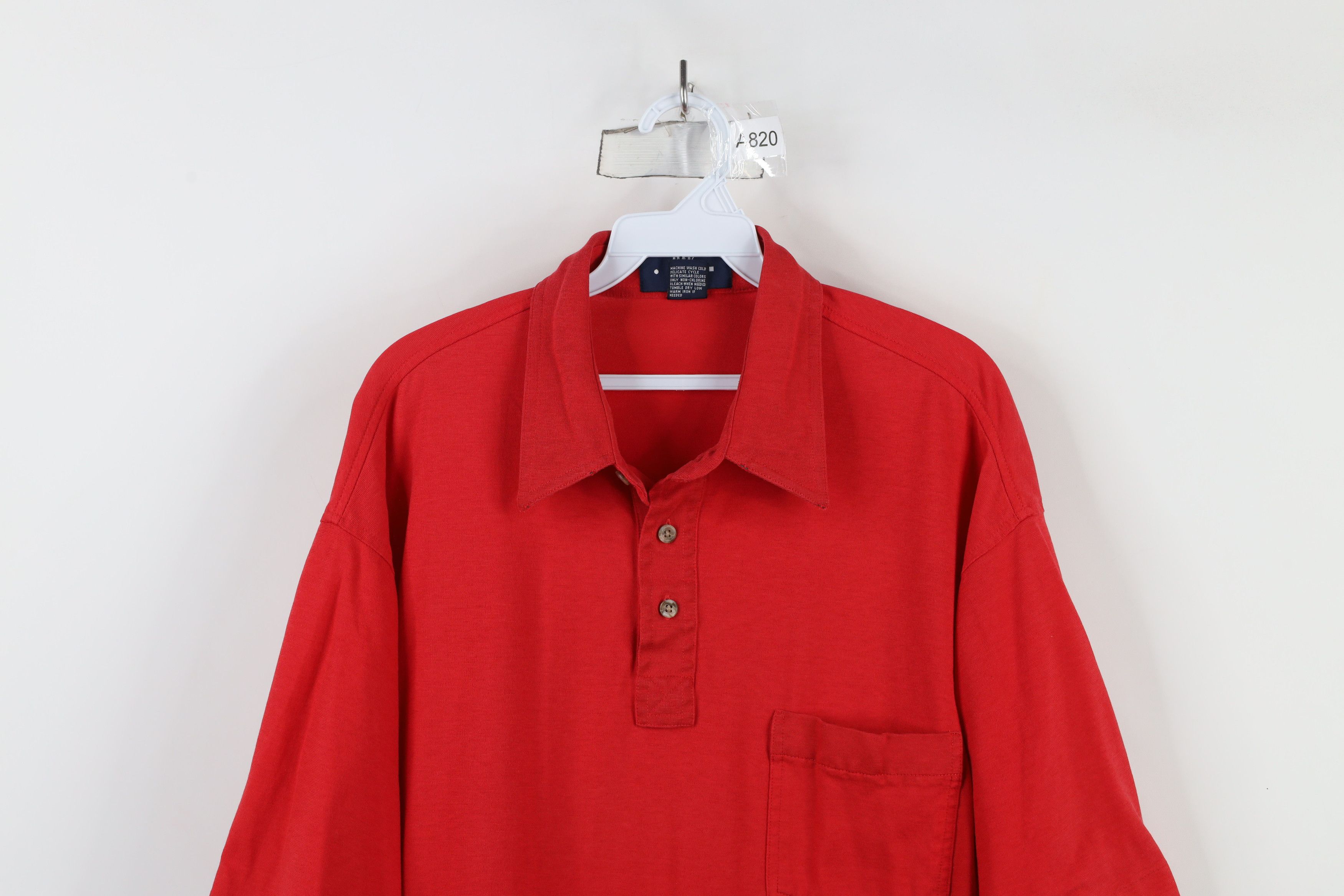 Vintage Vintage 90s Streetwear Blank Knit Collared Polo Shirt Red Size US XL / EU 56 / 4 - 2 Thumbnail