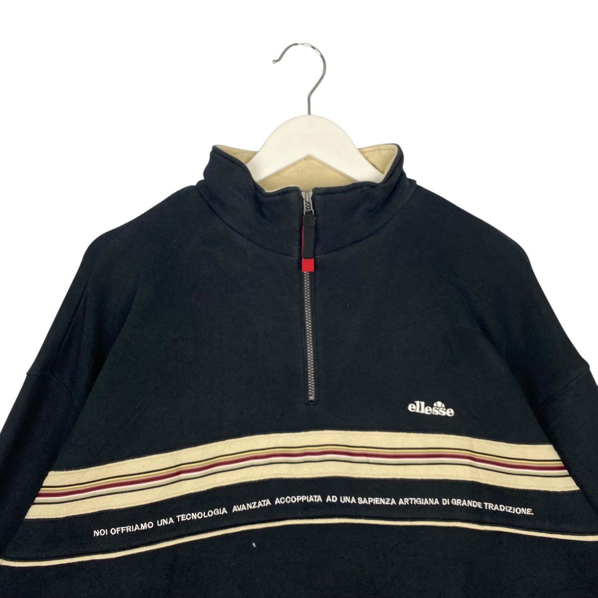 Vintage Vintage Ellesse Half Zip Sweatshirt Pullover Black Size L Size US L / EU 52-54 / 3 - 4 Thumbnail