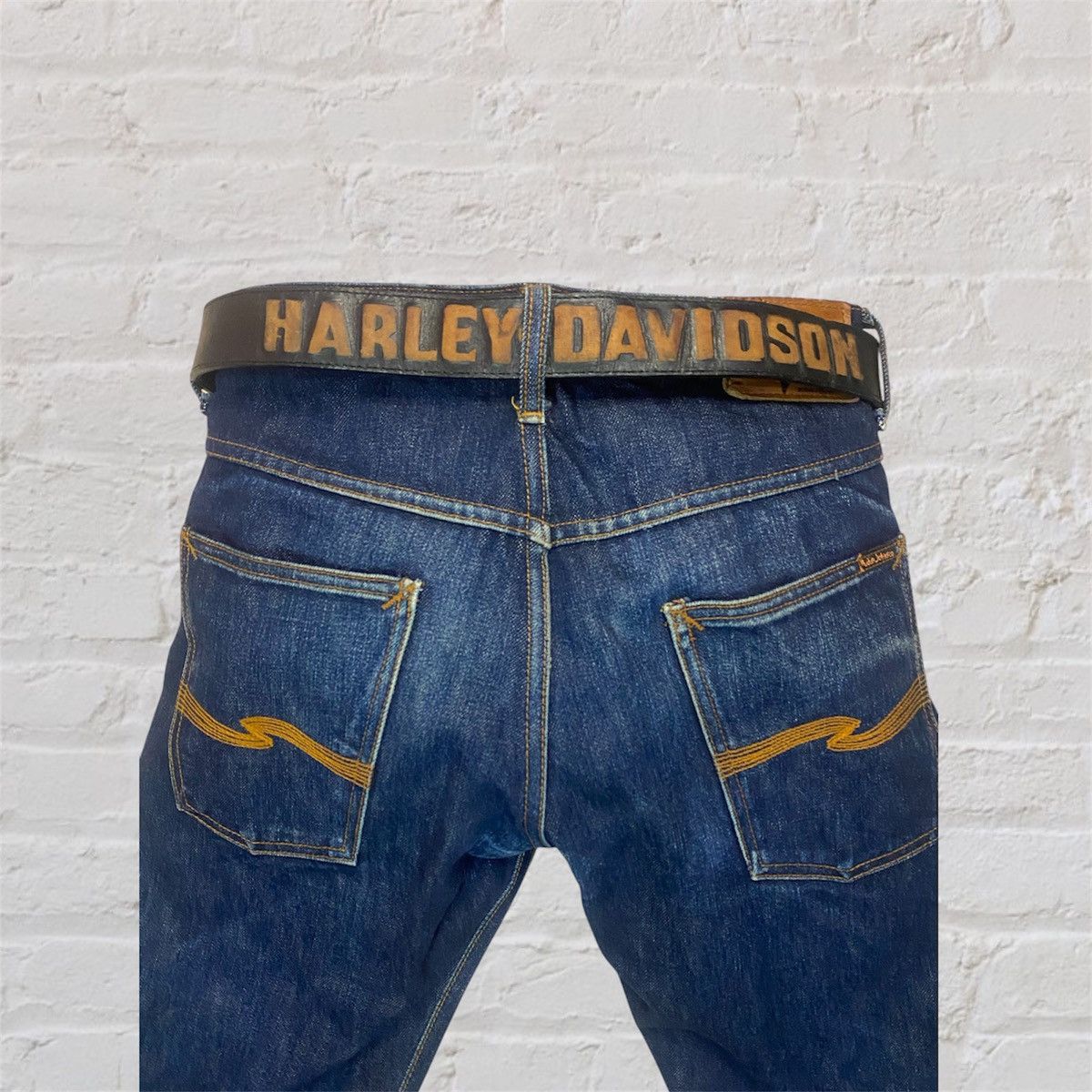 Harley Davidson × Vintage Harley davidson leather belt Size 32 - 1 Thumbnail