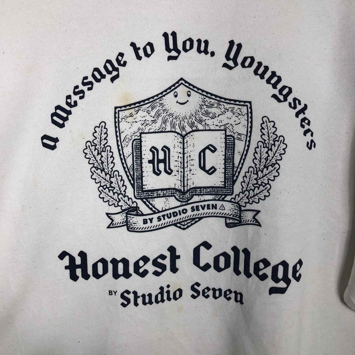 GU 📌Vintage Sweatshirt Honest College Studio Seven Big Logo Size US L / EU 52-54 / 3 - 13 Thumbnail