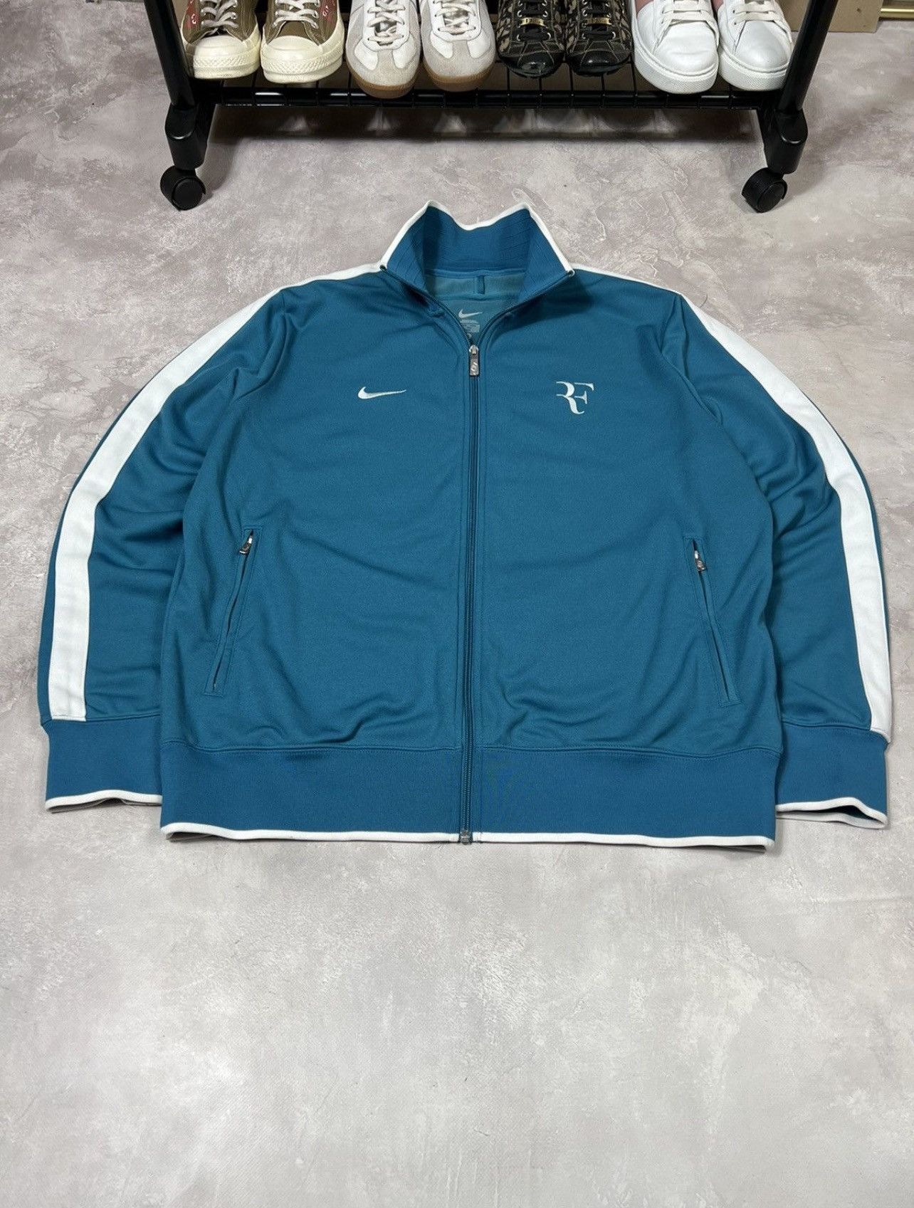 Nike Vintage Nike Roger Federer 2009 Full Zip Jacket Size US XL / EU 56 / 4 - 2 Thumbnail