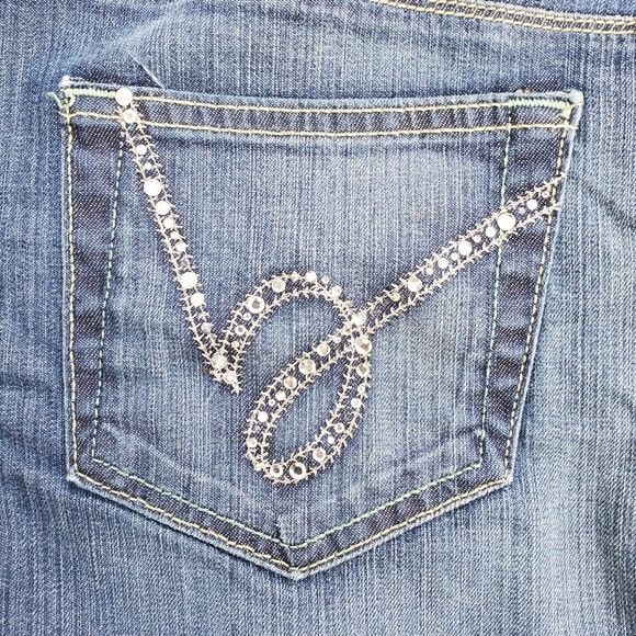 Bebe × Vintage Vintage y2k Bebe Blue Jean Denim Bling Stretch Sexy Mermaid Size 30" / US 8 / IT 44 - 7 Thumbnail